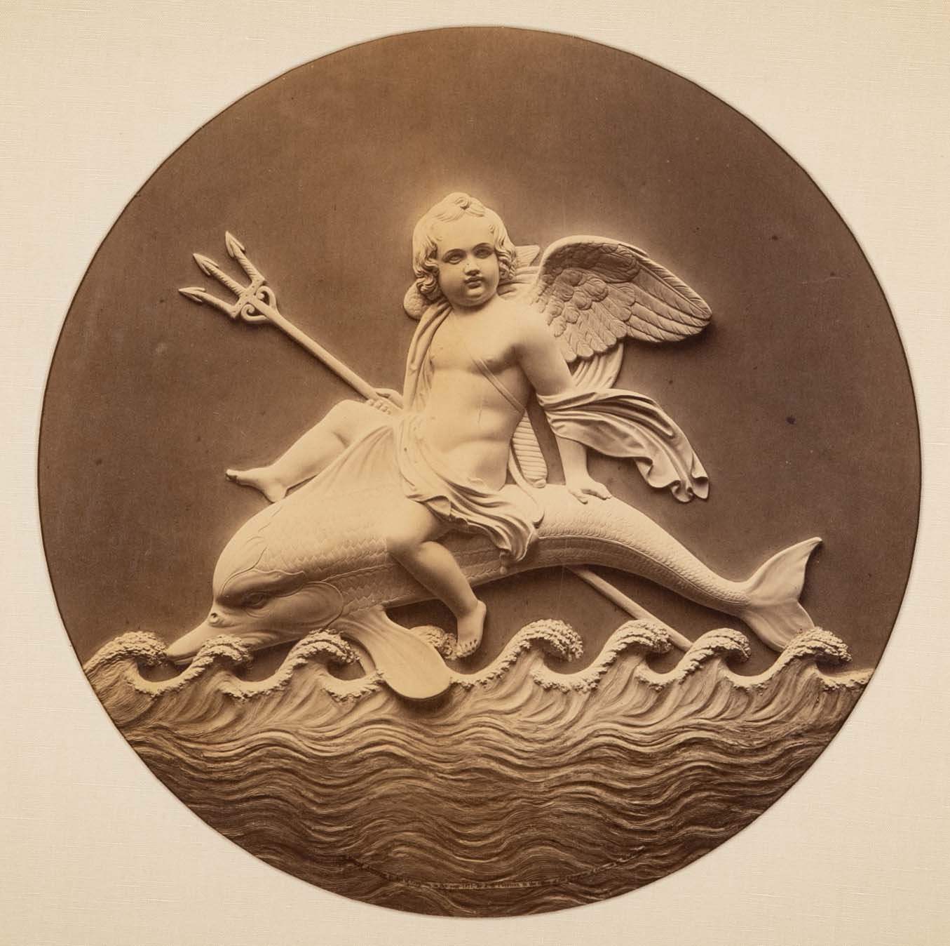Set of 4 Albumen Silver Prints of Betel Thorvaldsen's "Cupid's Reign Over the Four Elements""
