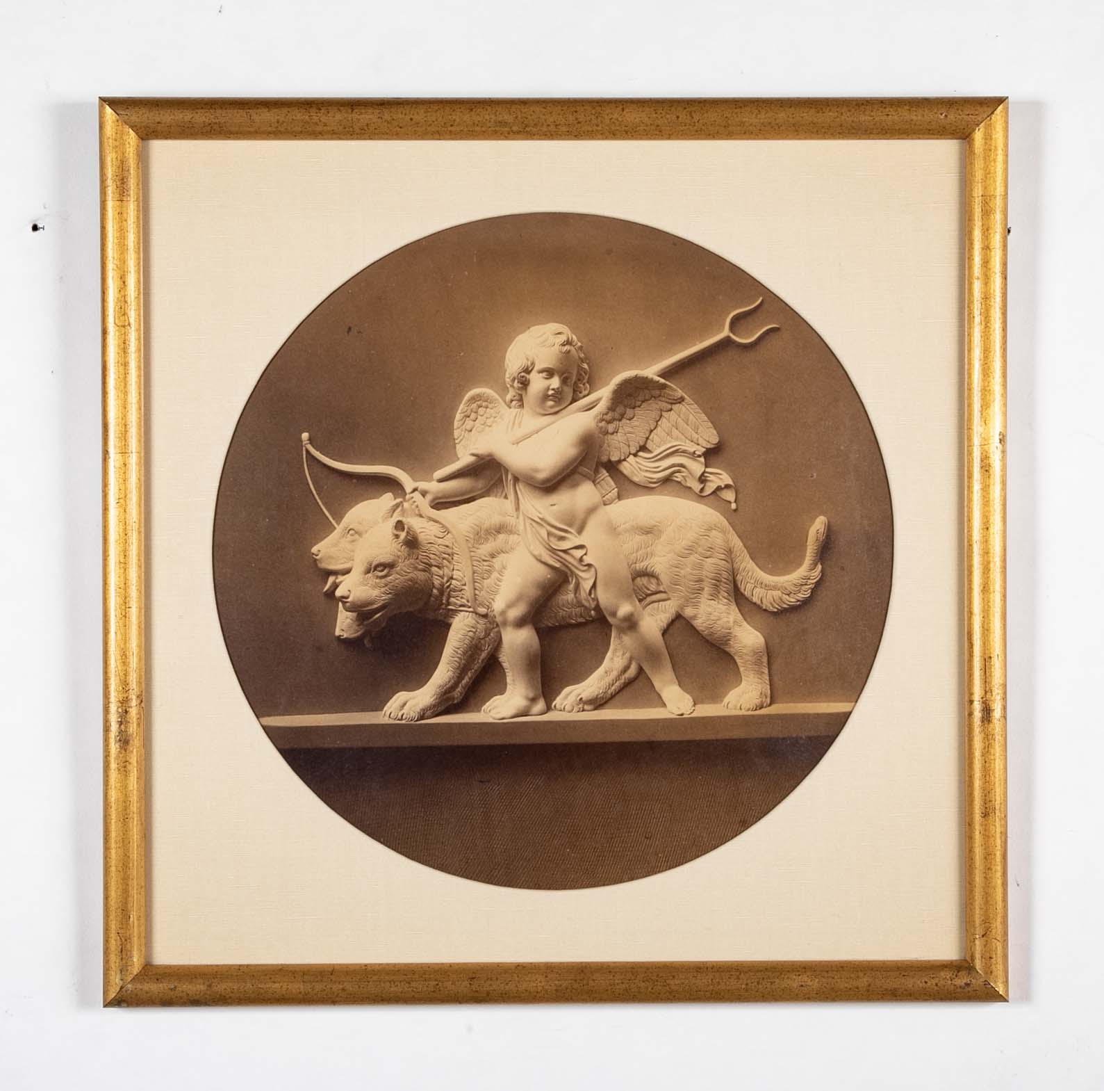 Set of 4 Albumen Silver Prints of Betel Thorvaldsen's "Cupid's Reign Over the Four Elements""