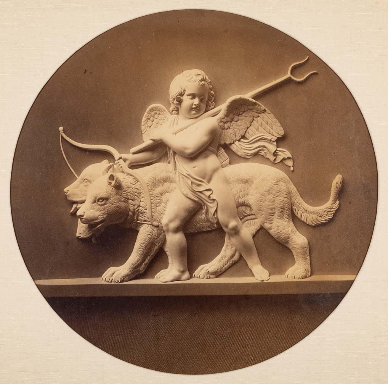 Set of 4 Albumen Silver Prints of Betel Thorvaldsen's "Cupid's Reign Over the Four Elements""