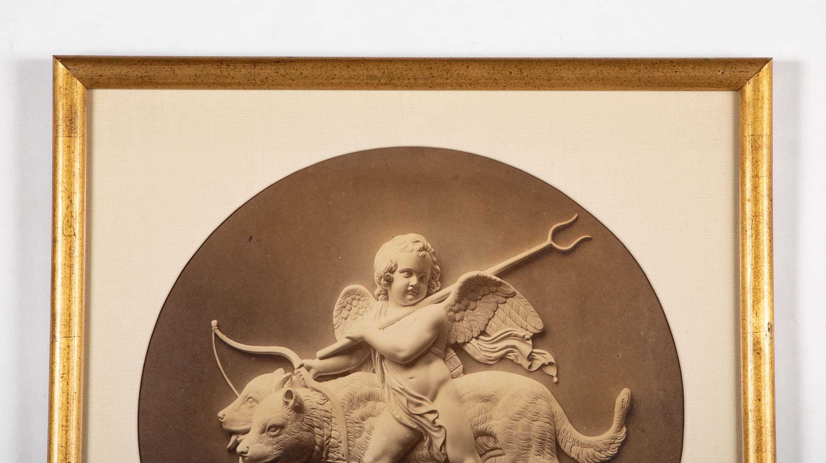 Set of 4 Albumen Silver Prints of Betel Thorvaldsen's "Cupid's Reign Over the Four Elements""