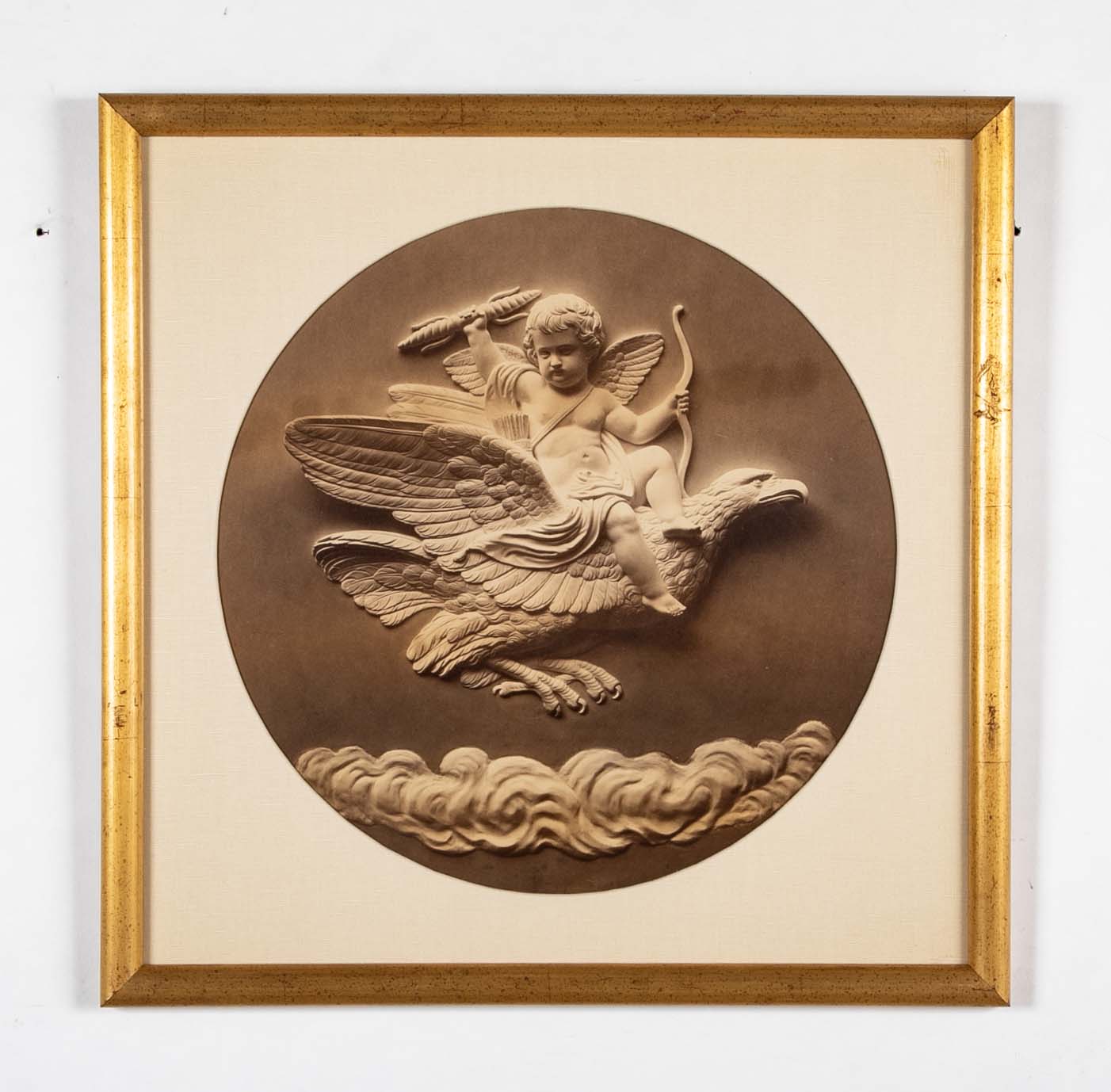 Set of 4 Albumen Silver Prints of Betel Thorvaldsen's "Cupid's Reign Over the Four Elements""