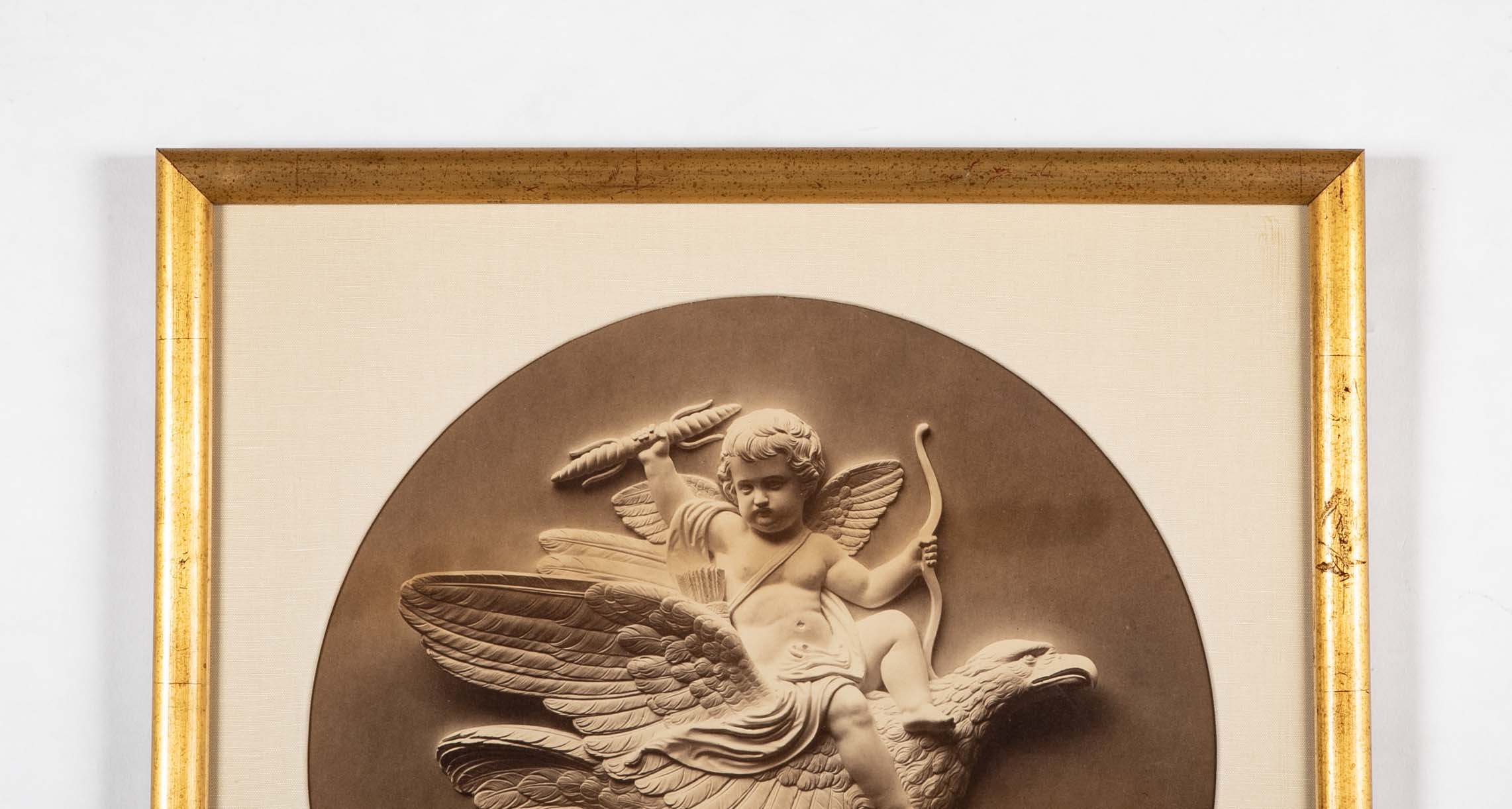 Set of 4 Albumen Silver Prints of Betel Thorvaldsen's "Cupid's Reign Over the Four Elements""