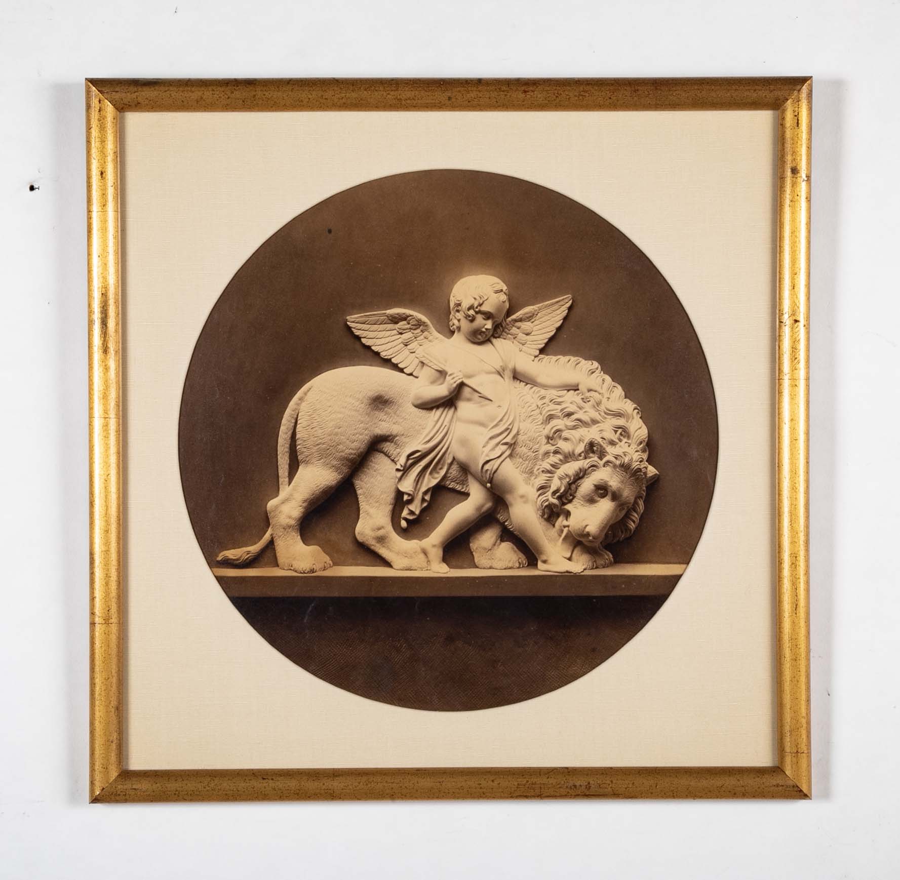 Set of 4 Albumen Silver Prints of Betel Thorvaldsen's "Cupid's Reign Over the Four Elements""