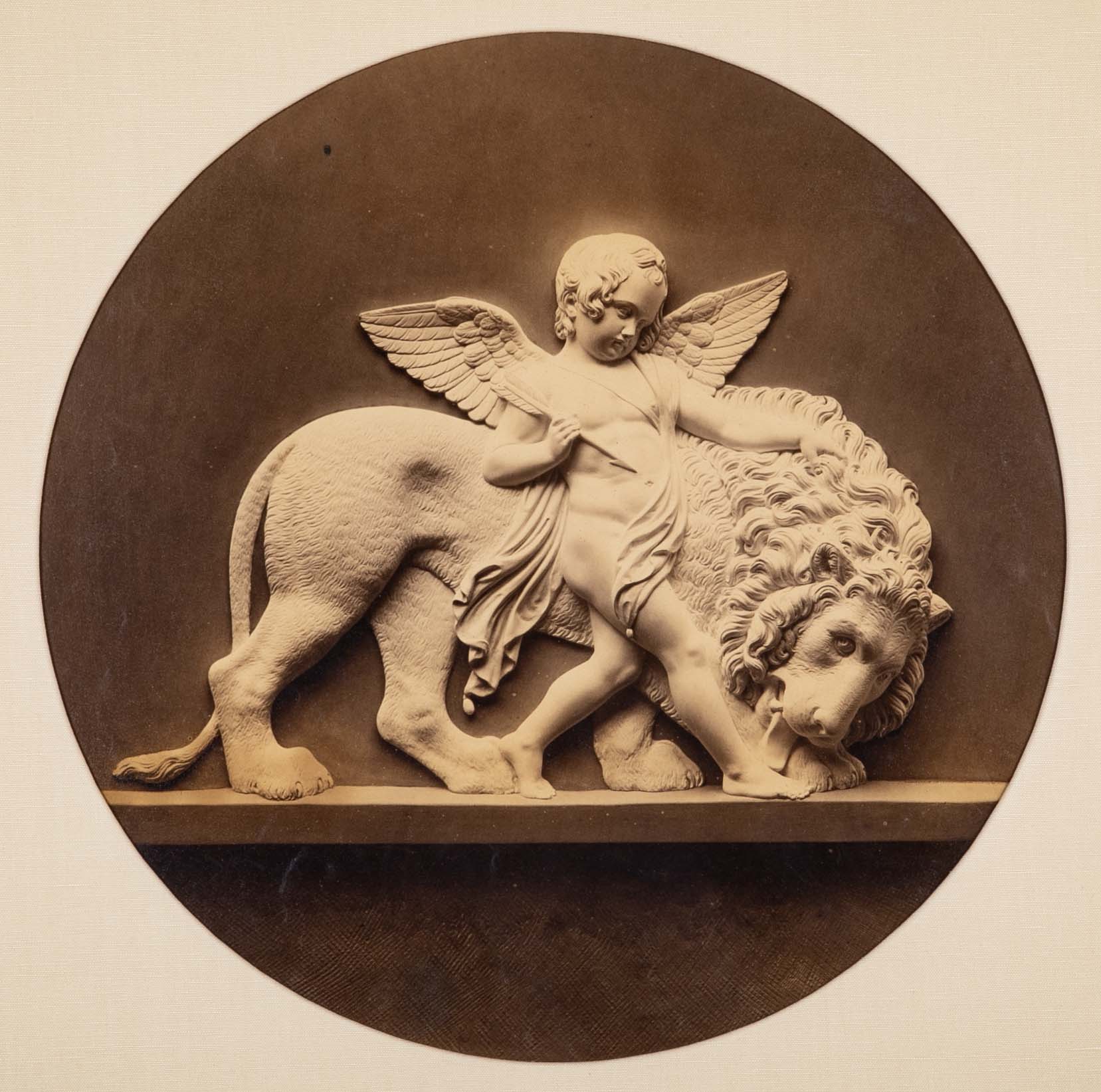 Set of 4 Albumen Silver Prints of Betel Thorvaldsen's "Cupid's Reign Over the Four Elements""