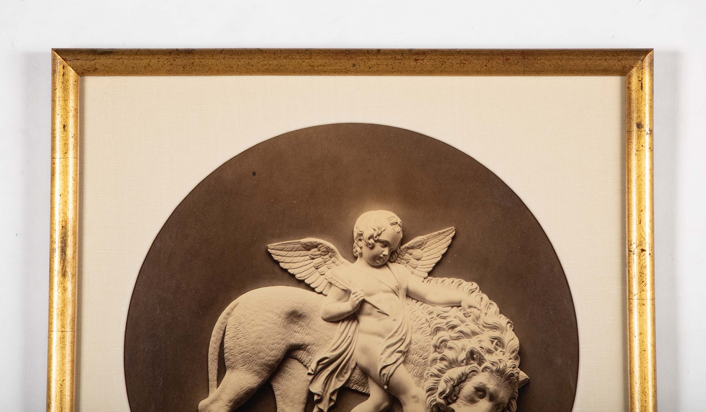 Set of 4 Albumen Silver Prints of Betel Thorvaldsen's "Cupid's Reign Over the Four Elements""