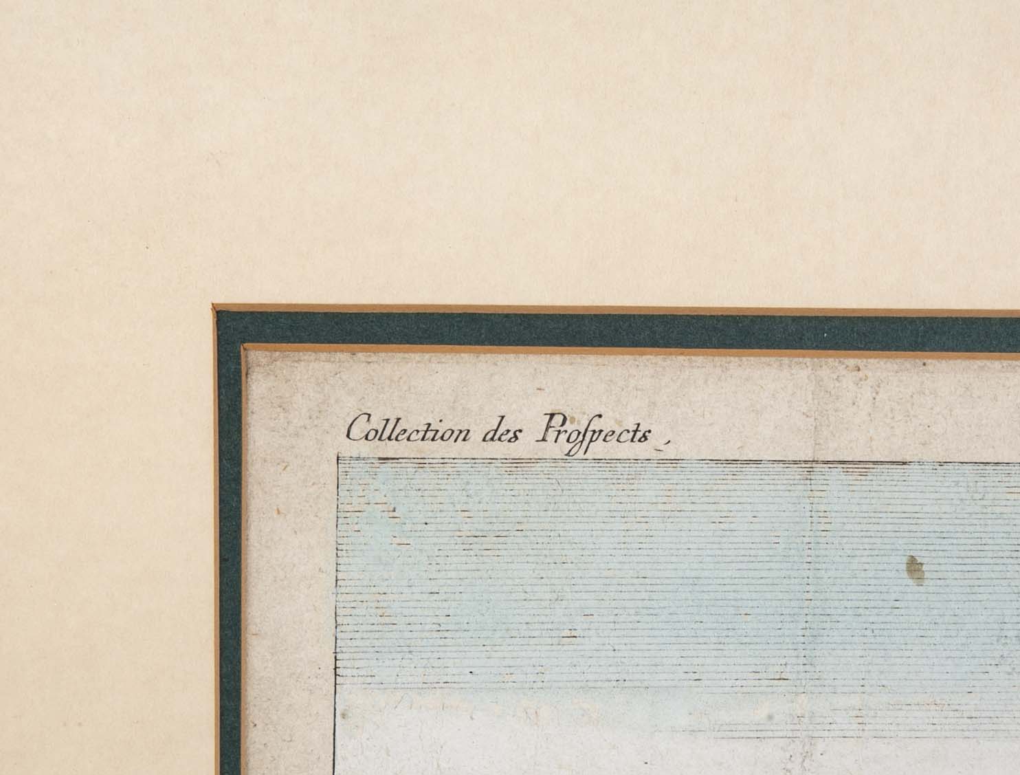 Pair 18th Century Hand Colored Engravings of Brussels by Frederic Leizel
