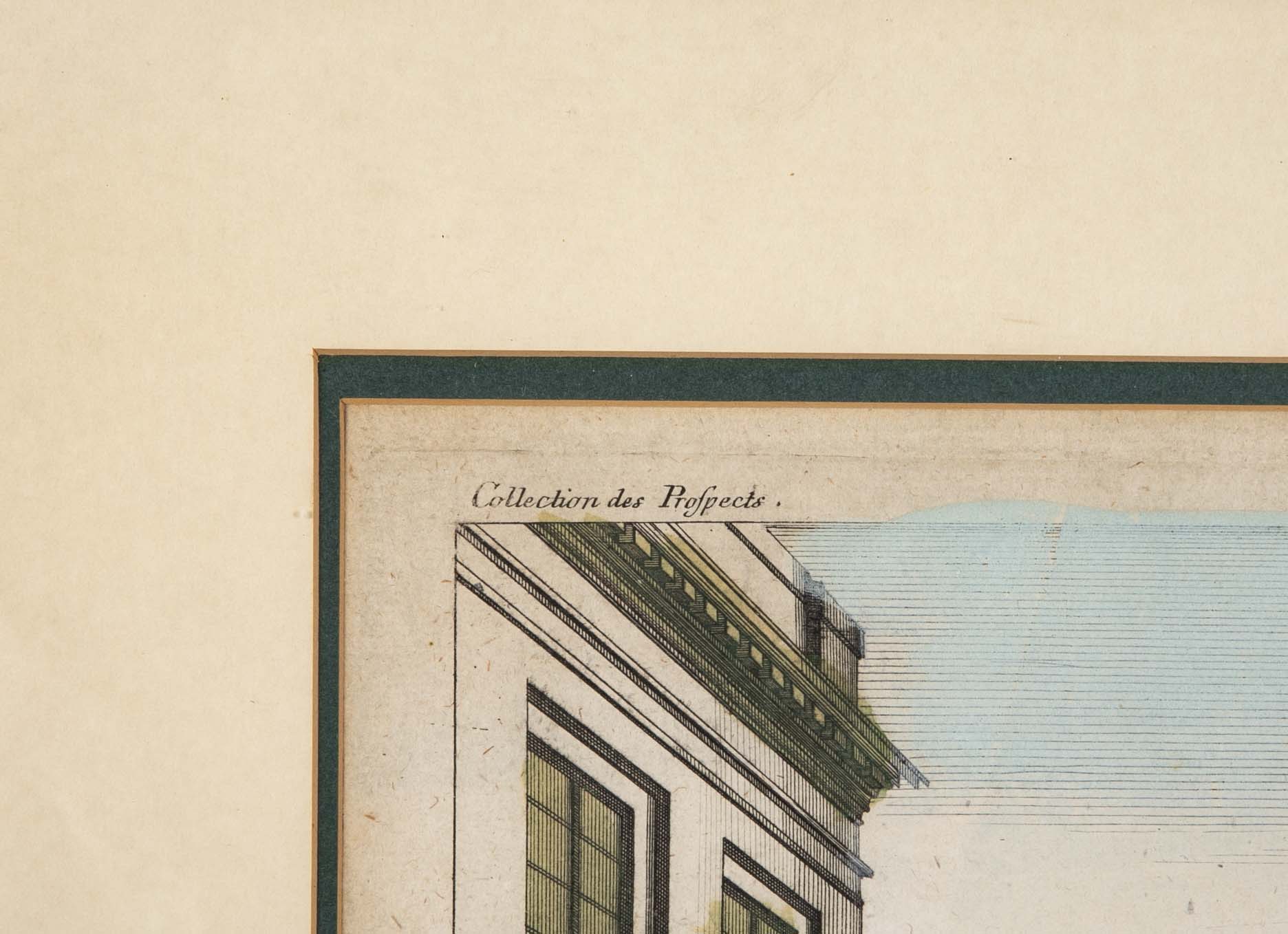 Pair 18th Century Hand Colored Engravings of Brussels by Frederic Leizel
