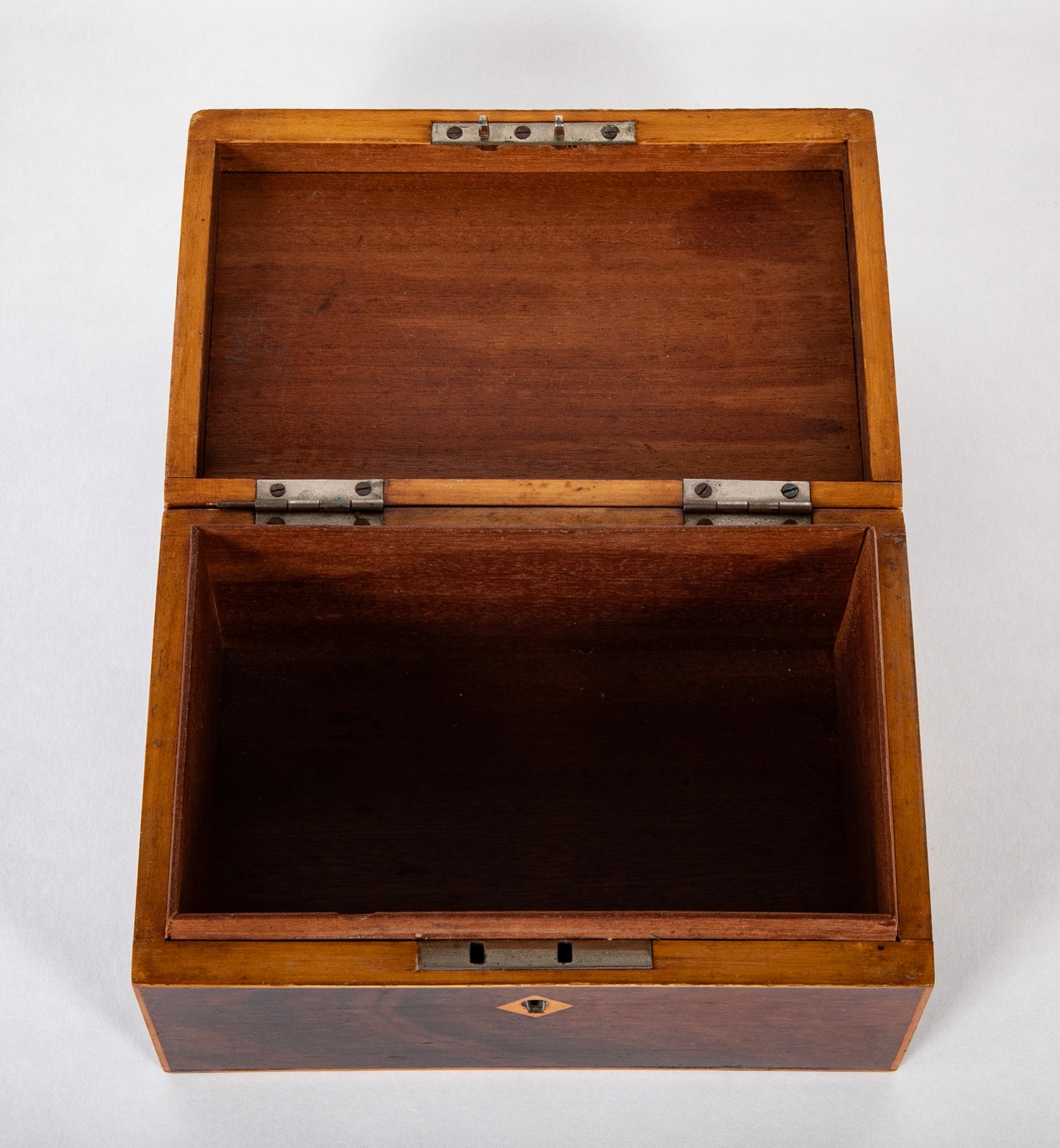 19th Century English Regency Mahogany Box with Satinwood Inlay