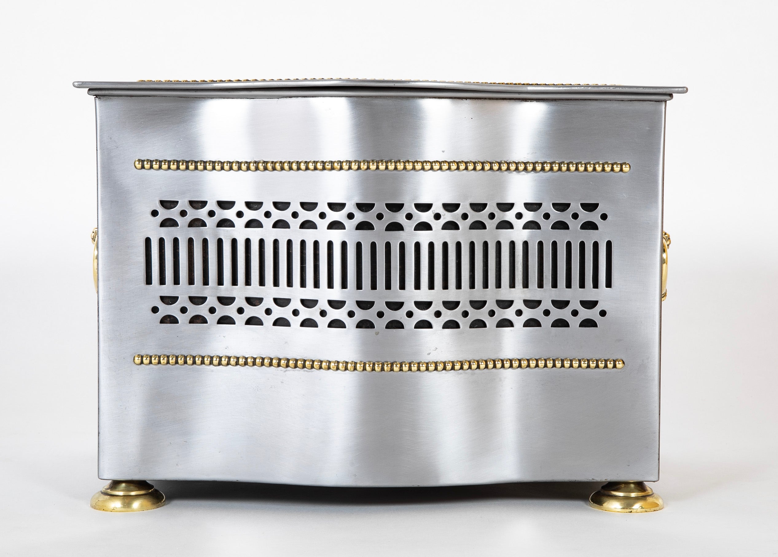 Regency Style Brushed Steel and Brass Tinder Box