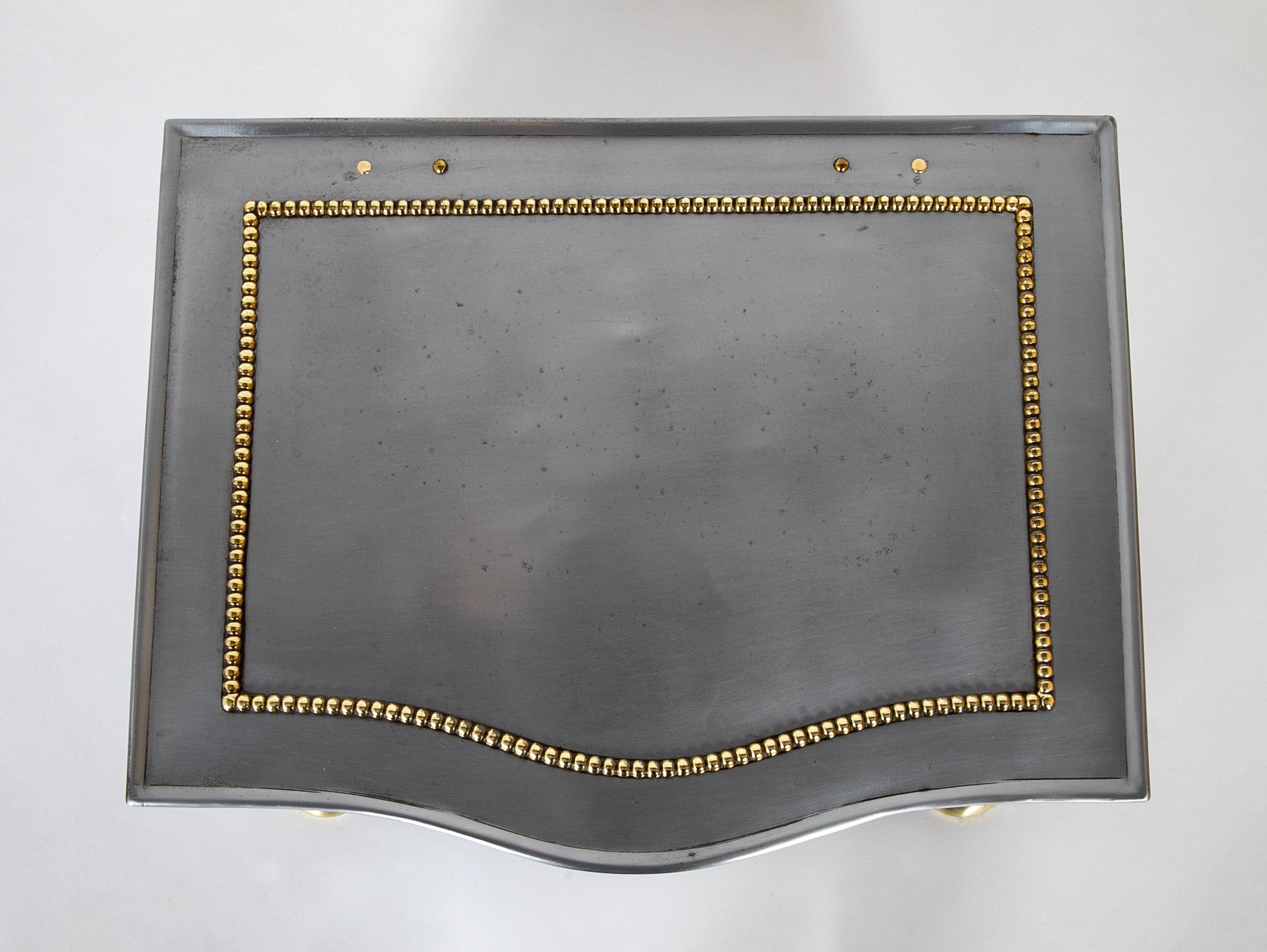 Regency Style Brushed Steel and Brass Tinder Box