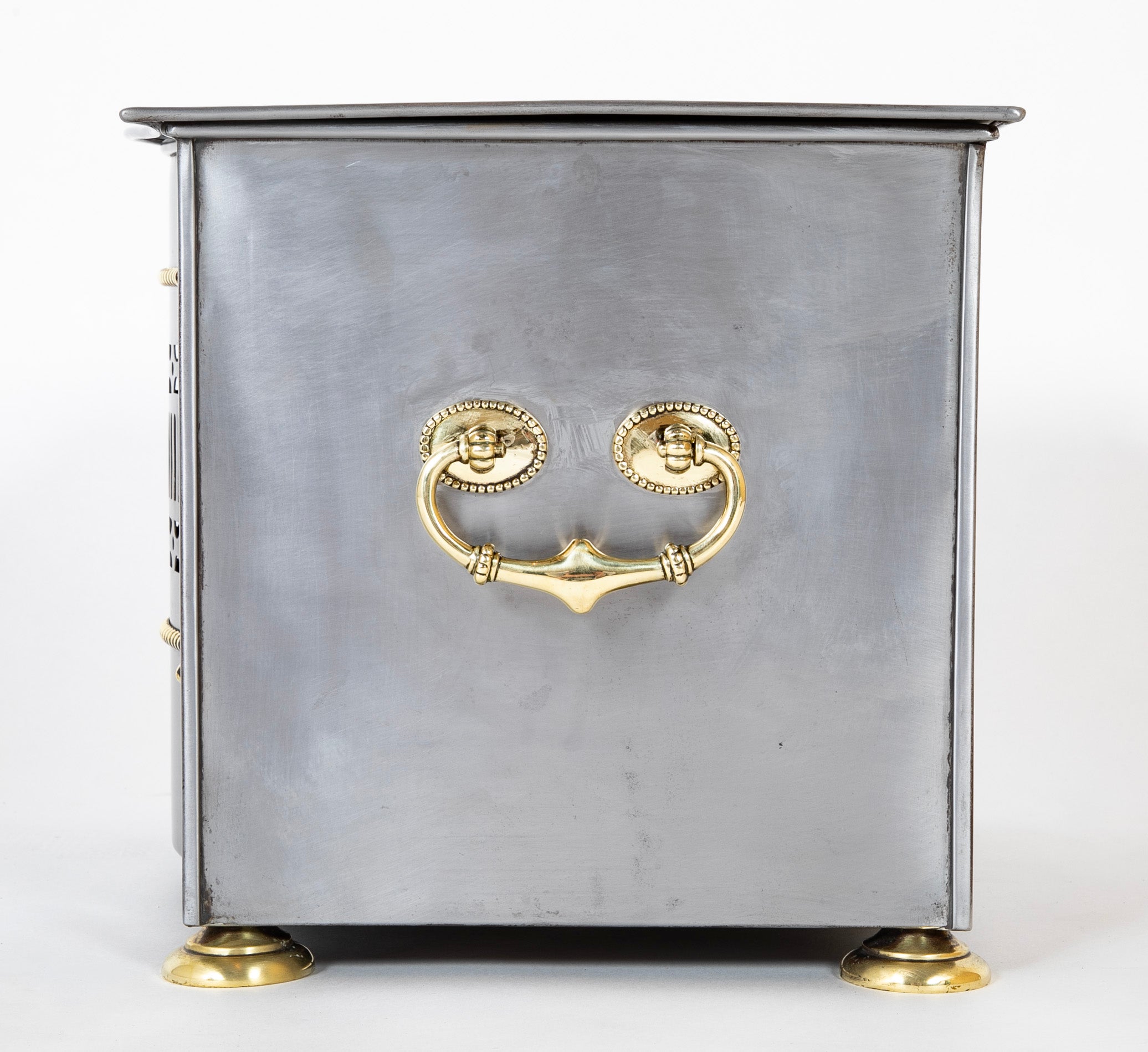 Regency Style Brushed Steel and Brass Tinder Box