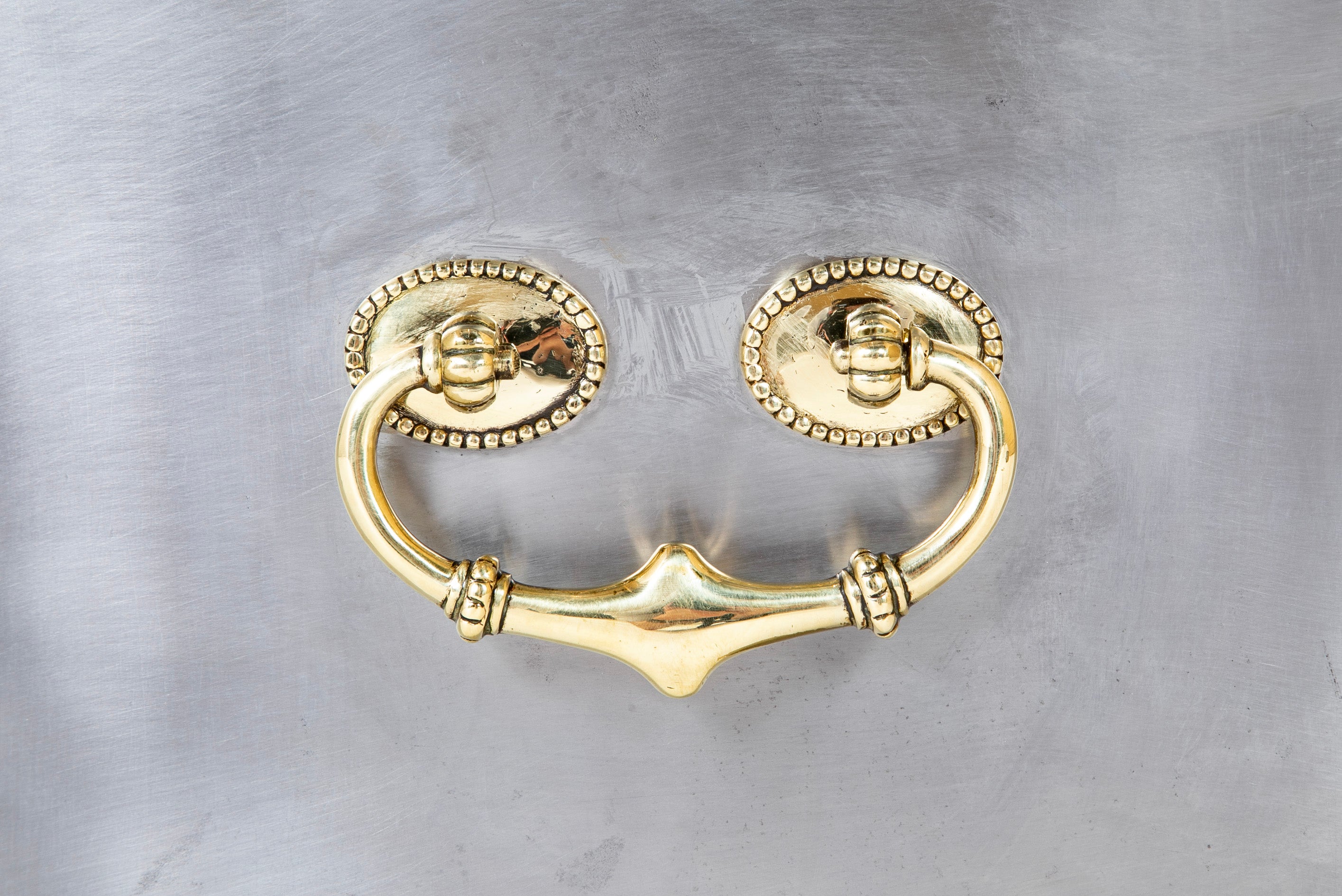 Regency Style Brushed Steel and Brass Tinder Box