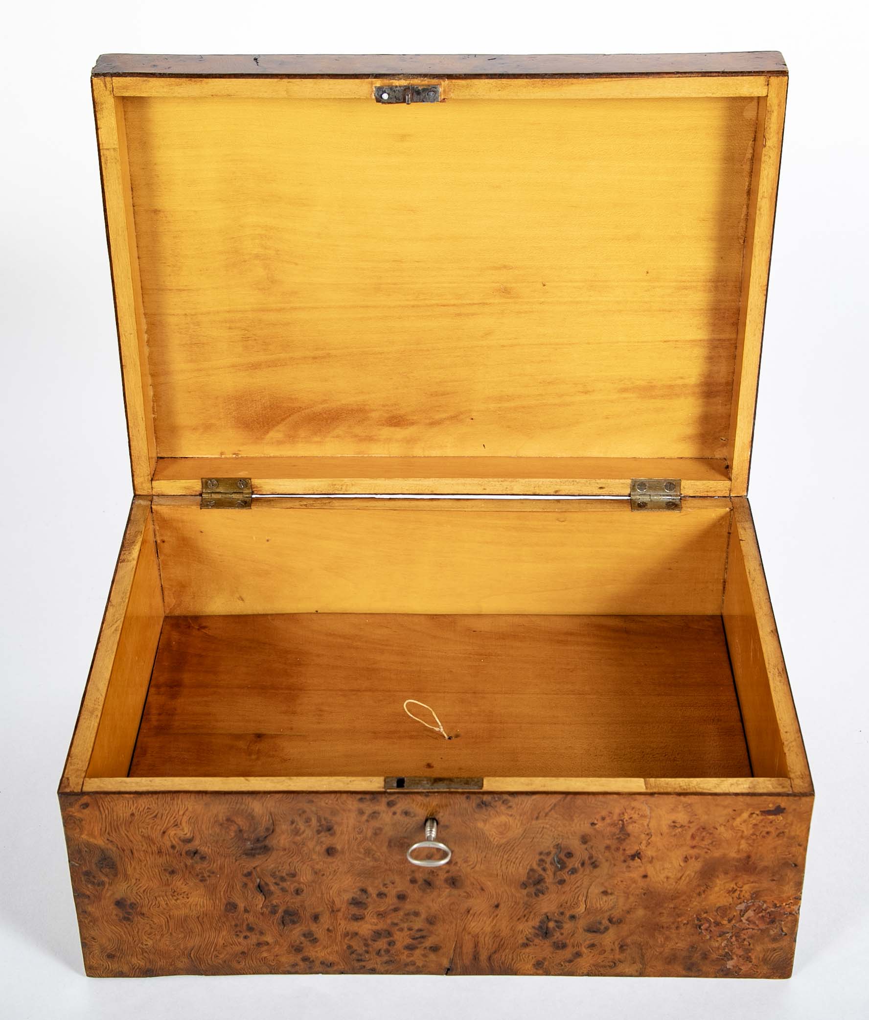 Early 19th Century Regency Burlwood Box with Key