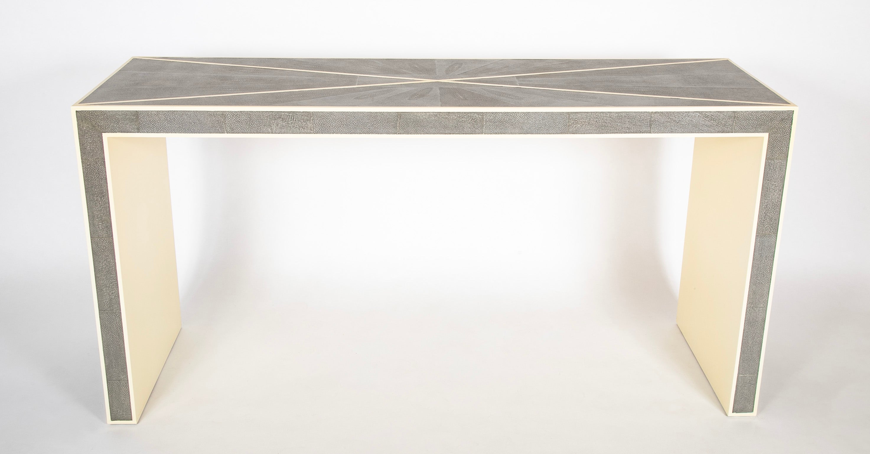 Karl Springer Style Faux Shagreen Console for Maitland Smith