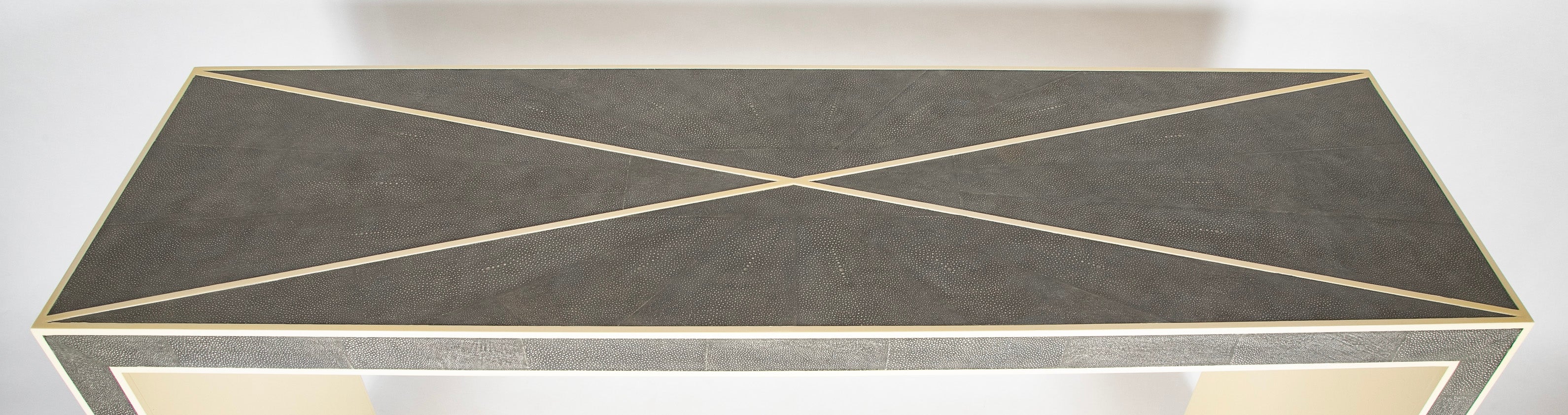 Karl Springer Style Faux Shagreen Console for Maitland Smith