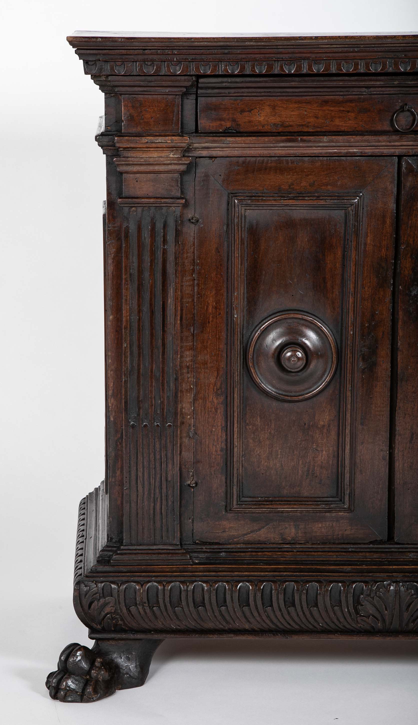 17th Century Italian Baroque Walnut Credenza