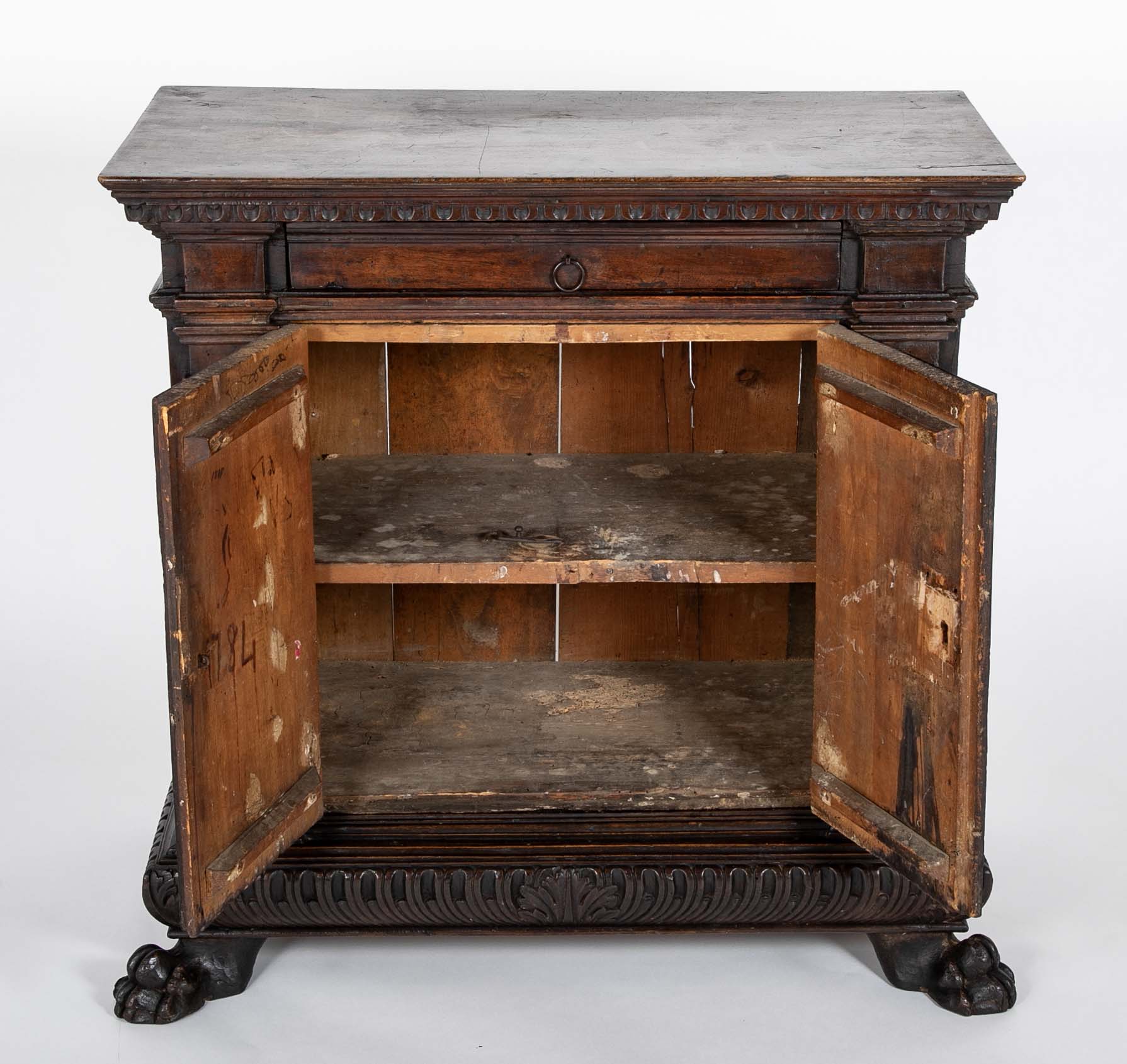 17th Century Italian Baroque Walnut Credenza