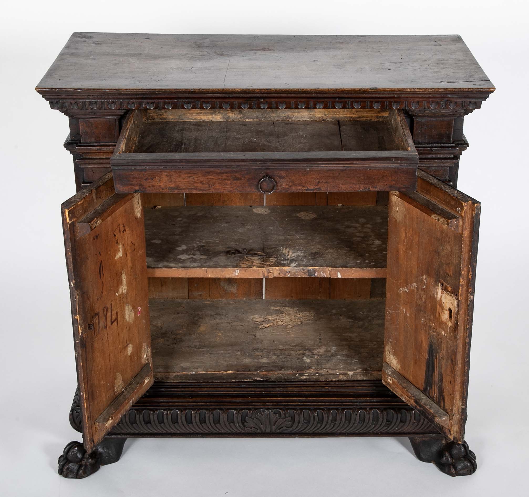 17th Century Italian Baroque Walnut Credenza