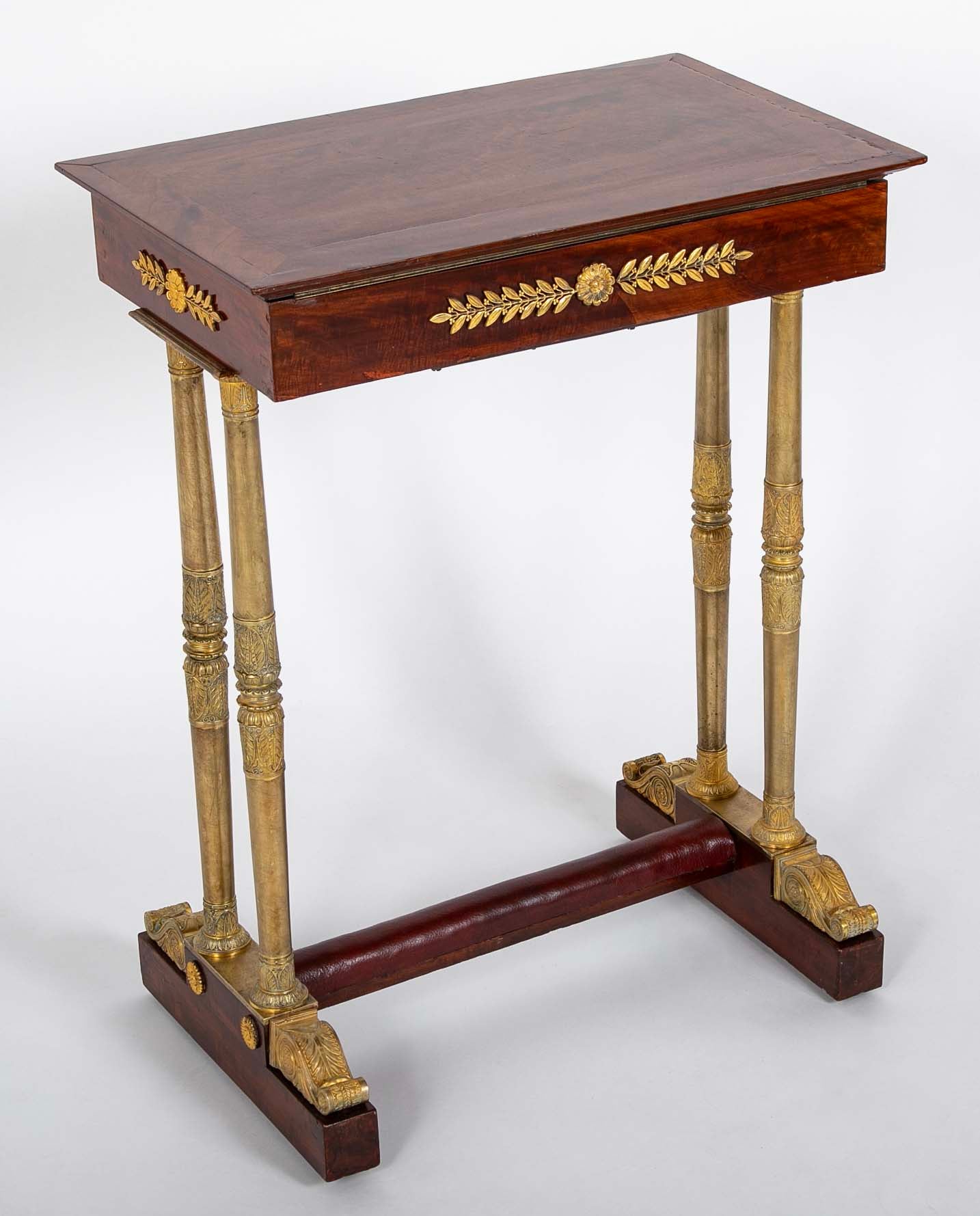 Baltic Neoclassical Mahogany Dressing Table with Gilt Bronze Legs and Mounts