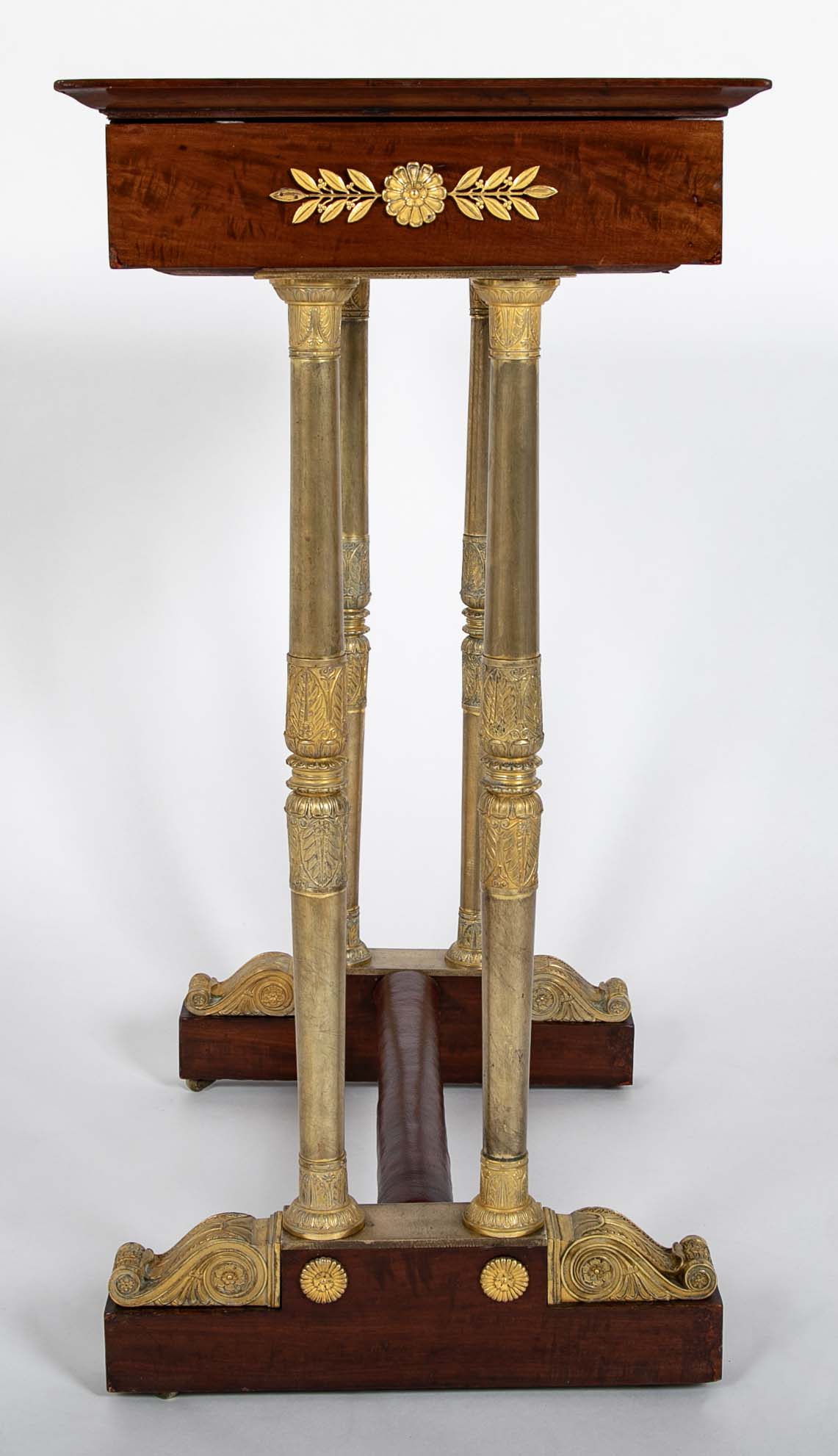 Baltic Neoclassical Mahogany Dressing Table with Gilt Bronze Legs and Mounts