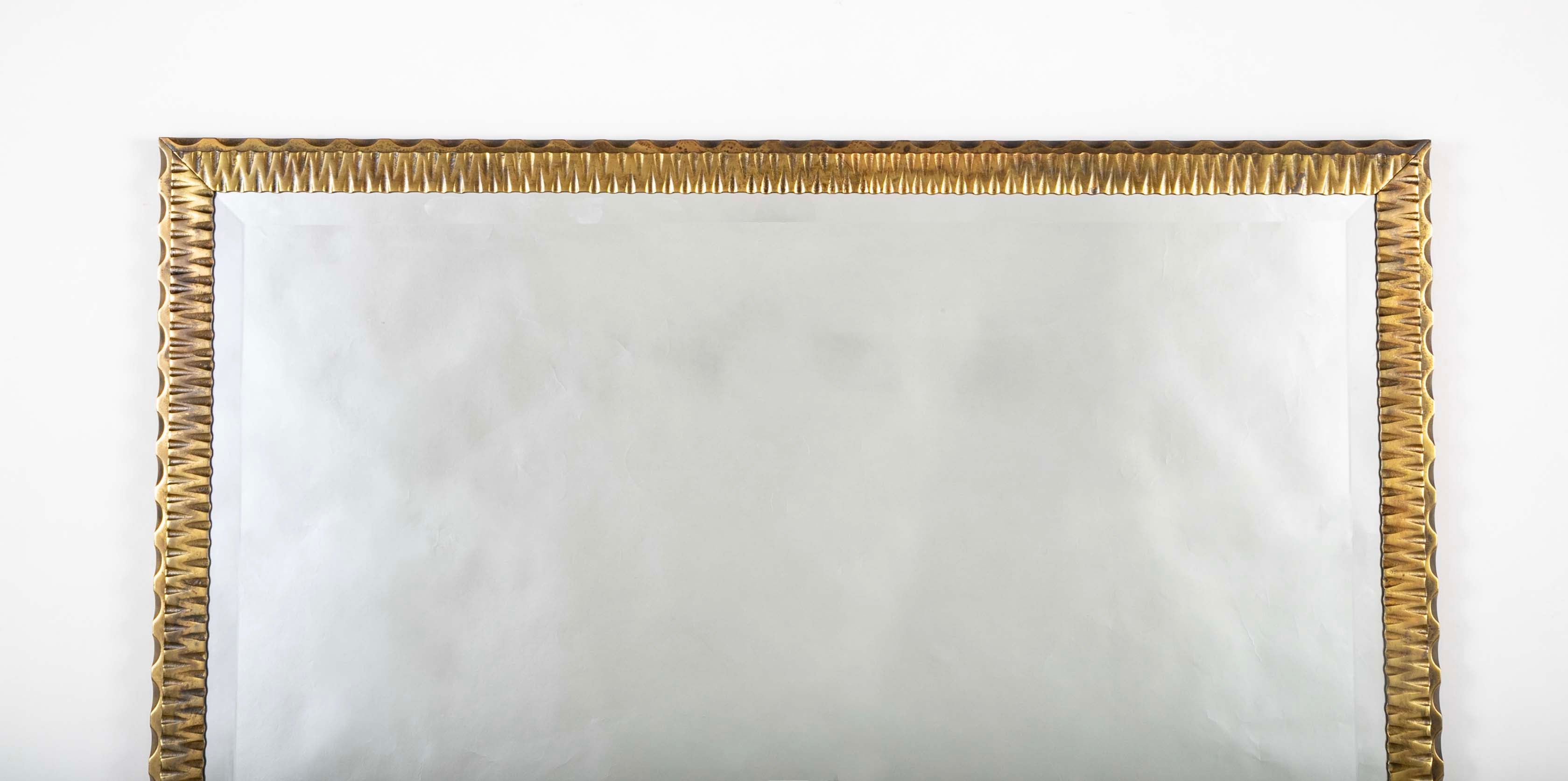 French Art Deco Bronze Wall Mirror in the Style of Edgar Brandt