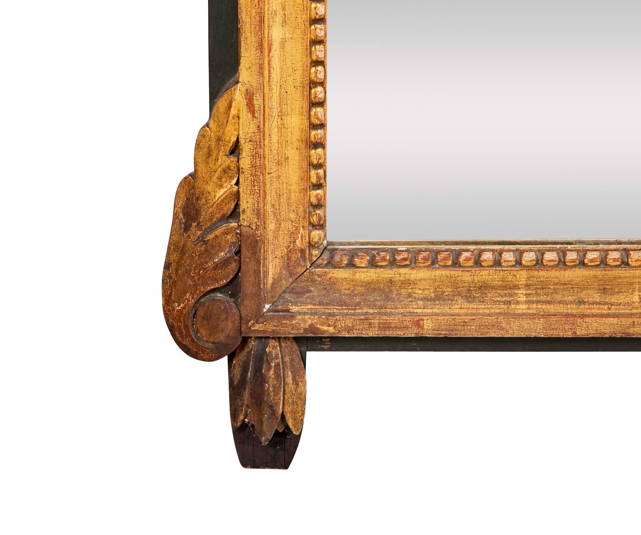 19th Century Italian Neoclassical Gilt Wood & Painted Large Scale Mirror
