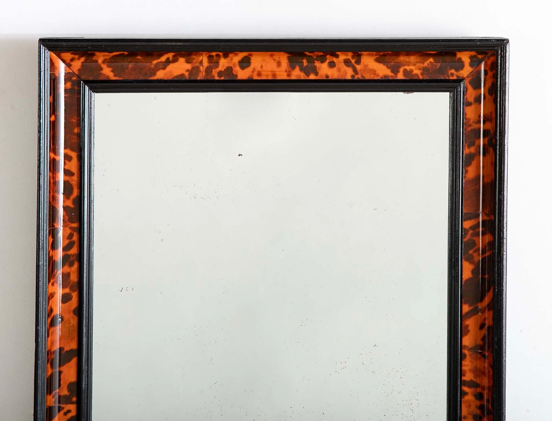 Early 19th Century Dutch Tortoiseshell and Ebony Mirror