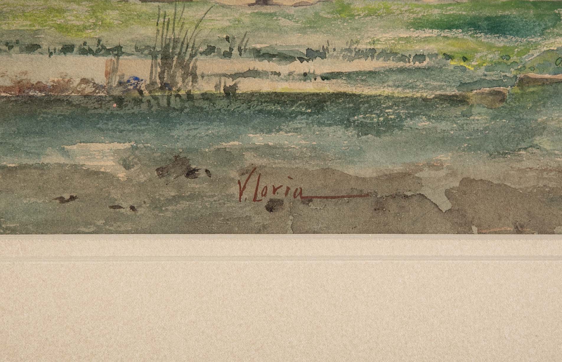 Water Color Of The Greek Ruins At Paestum, Italy By Vincenzo Loria