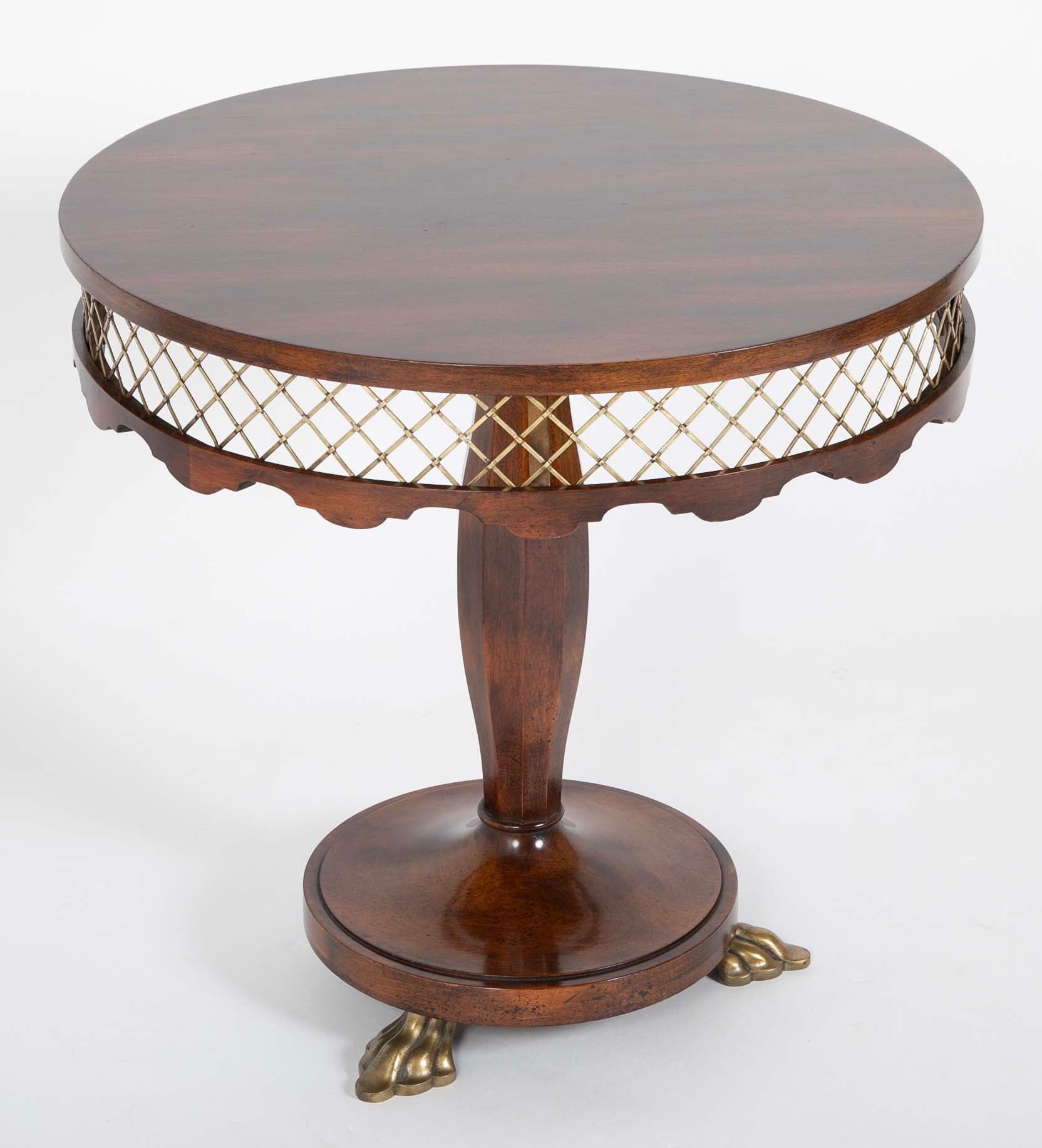 Austrian Vienna Secessionist Rosewood and Brass Side Table