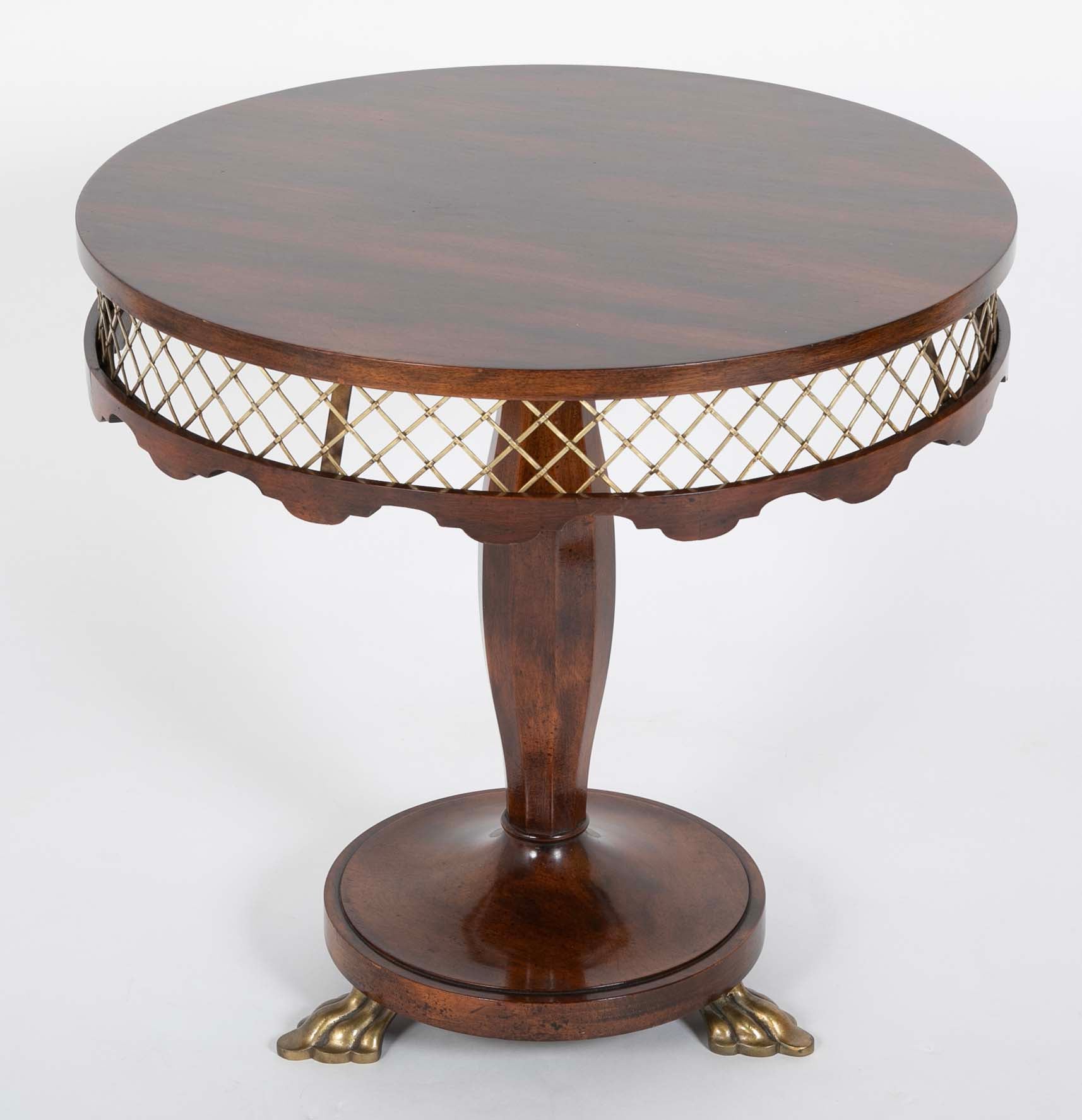 Austrian Vienna Secessionist Rosewood and Brass Side Table