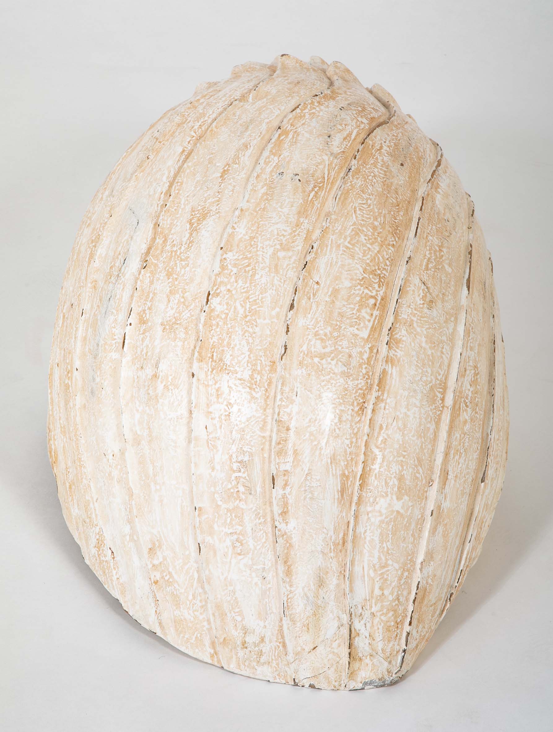 Giant Wood Carved Painted Seashell