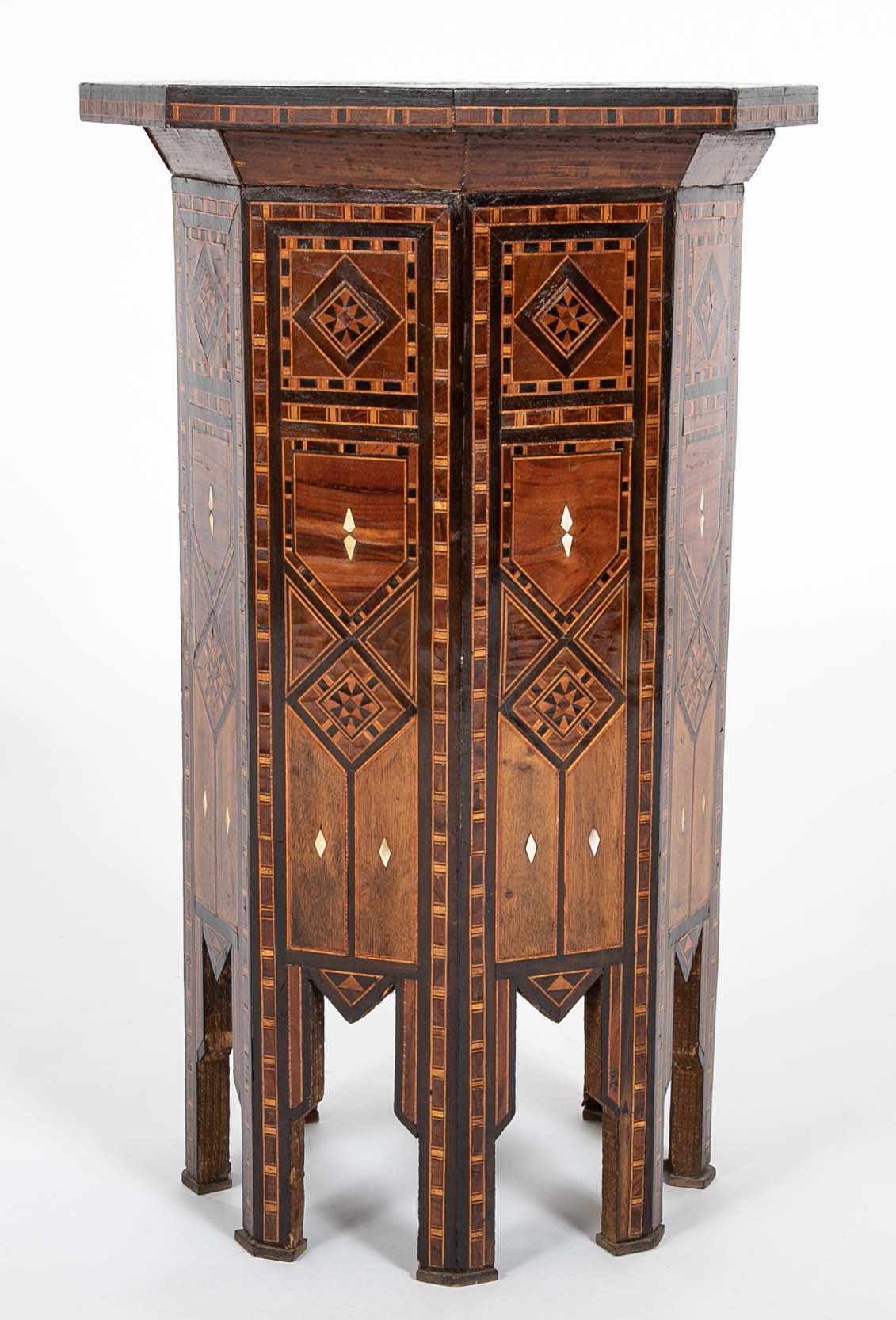 Syrian Octagonal Side Table With Ebony, Rosewood and Bone Inlay