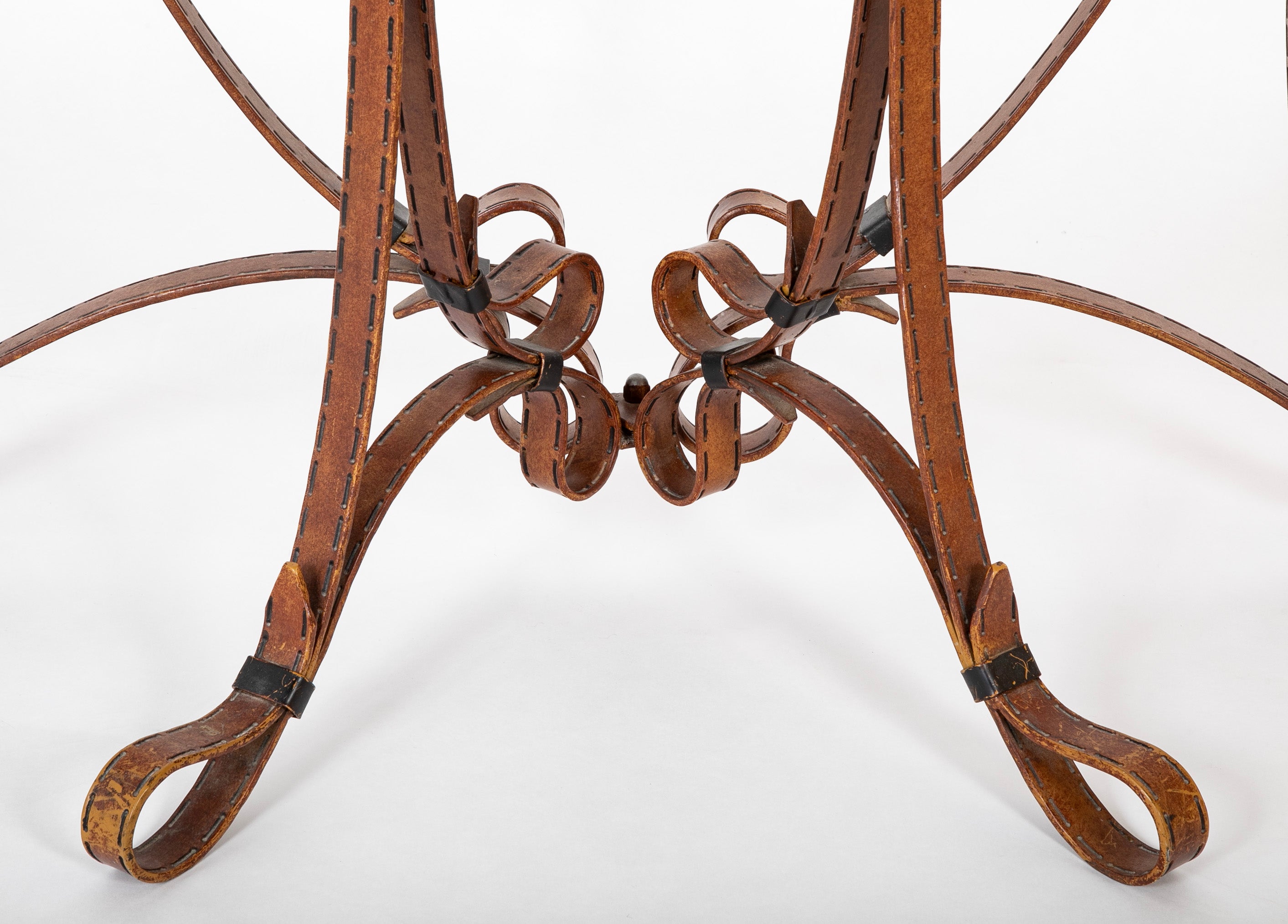 Iron Glass Top Console Table