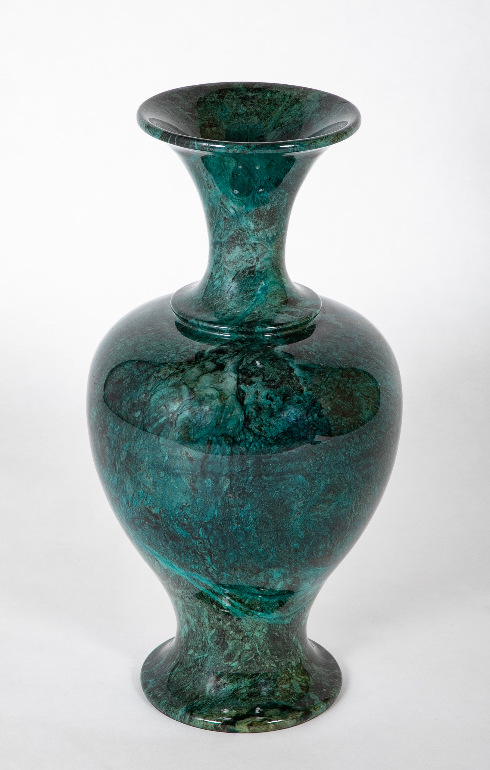 An Italian Green Faux Marble Composition Vase