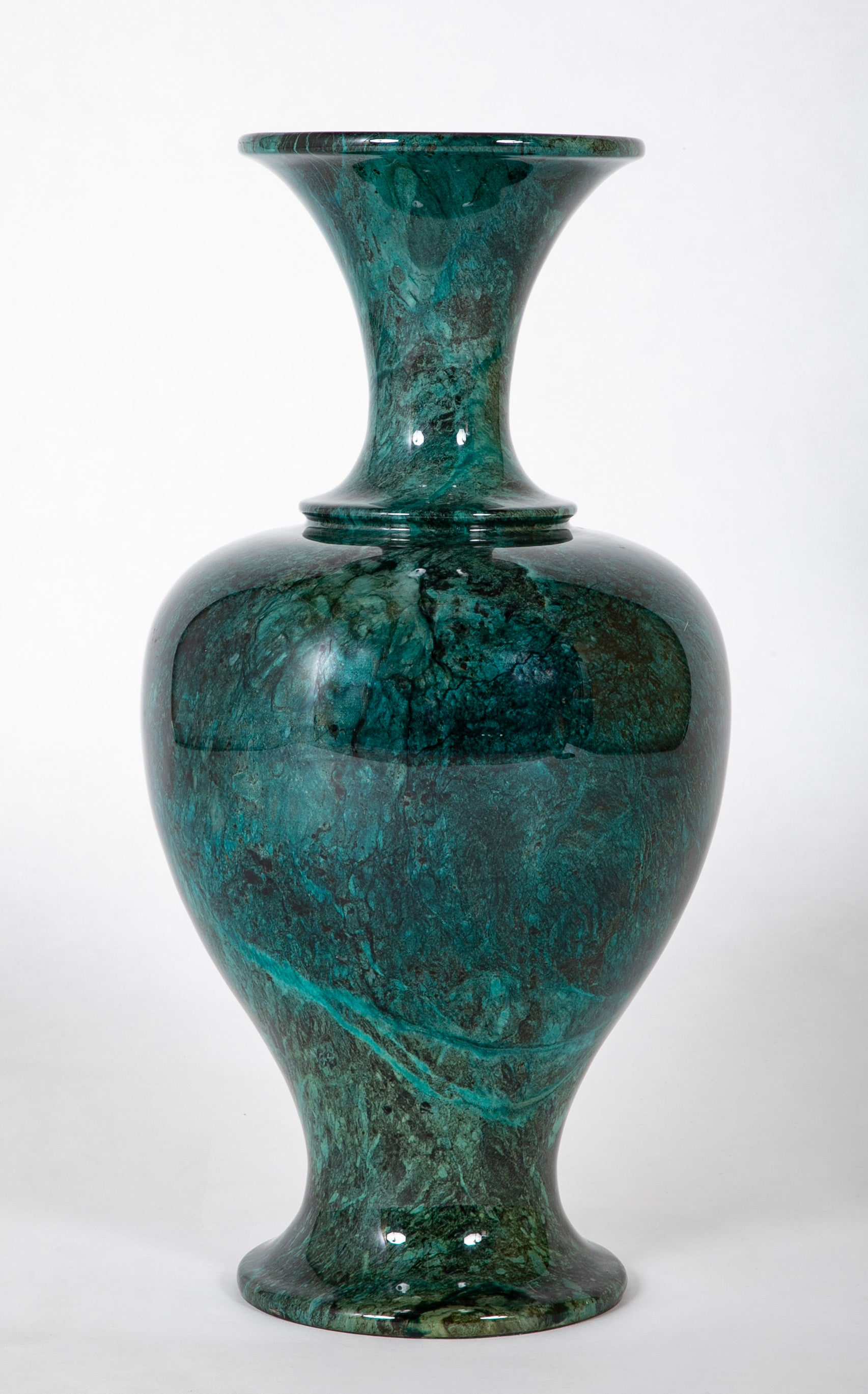 An Italian Green Faux Marble Composition Vase