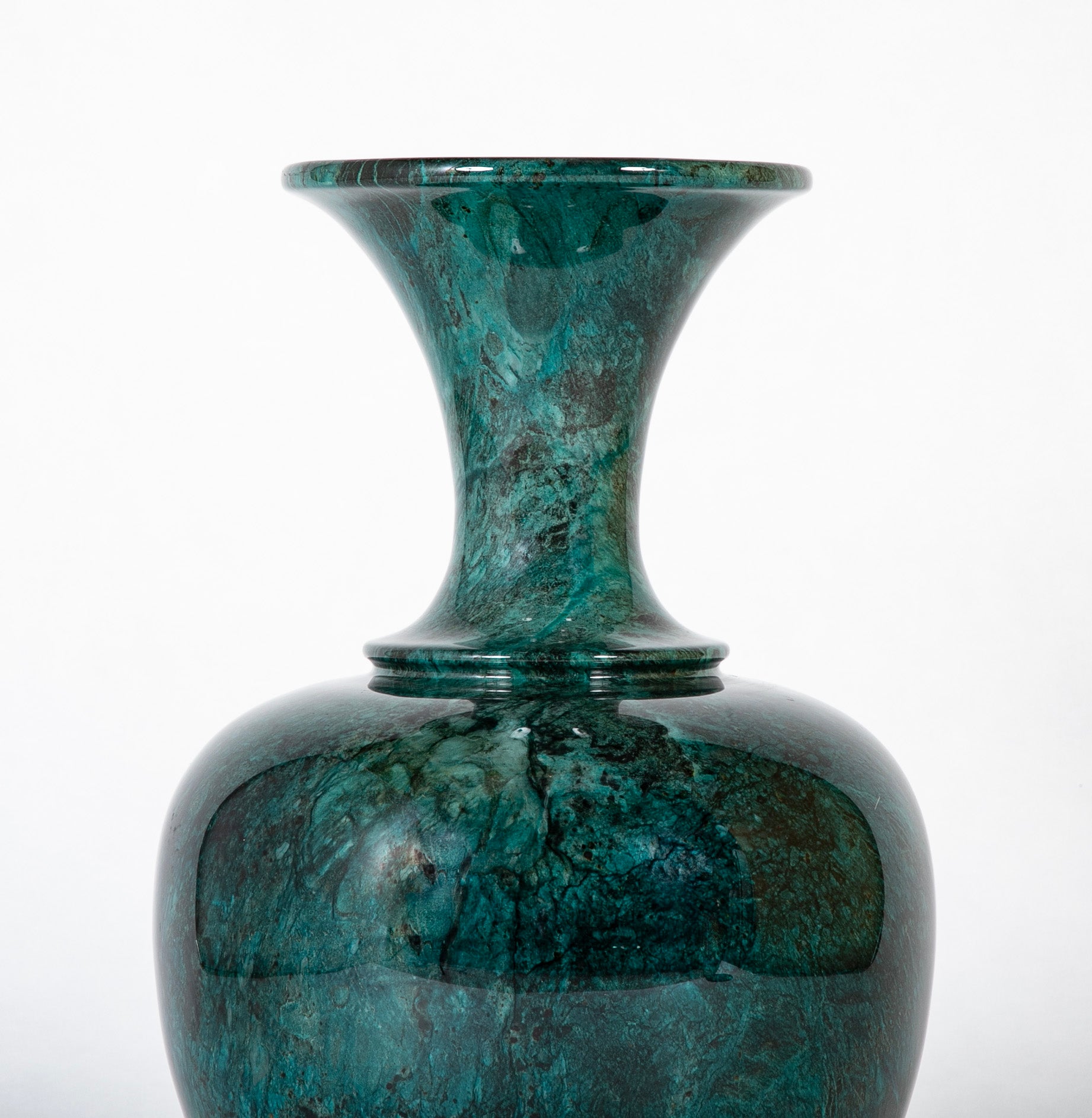 An Italian Green Faux Marble Composition Vase