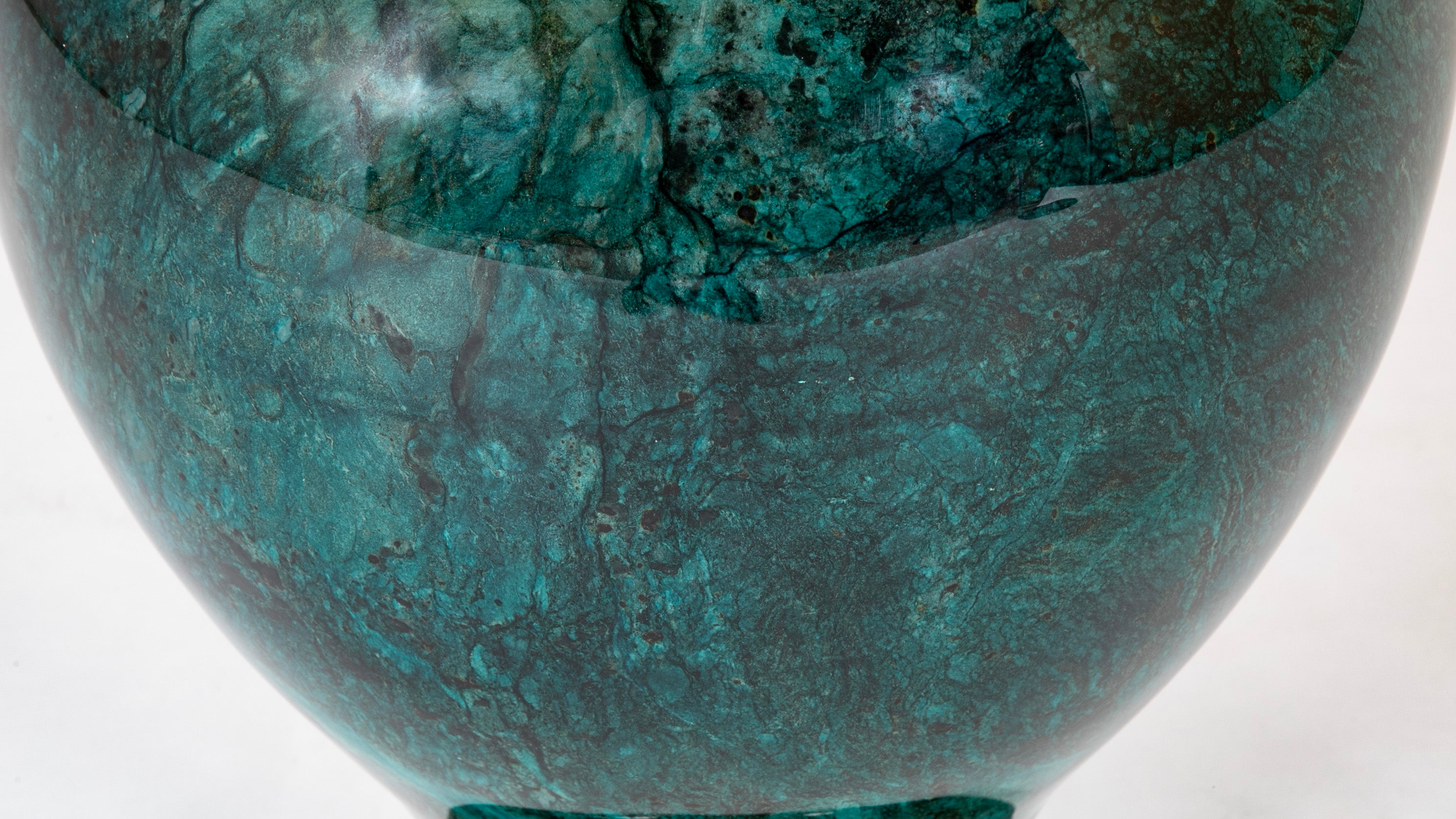 An Italian Green Faux Marble Composition Vase