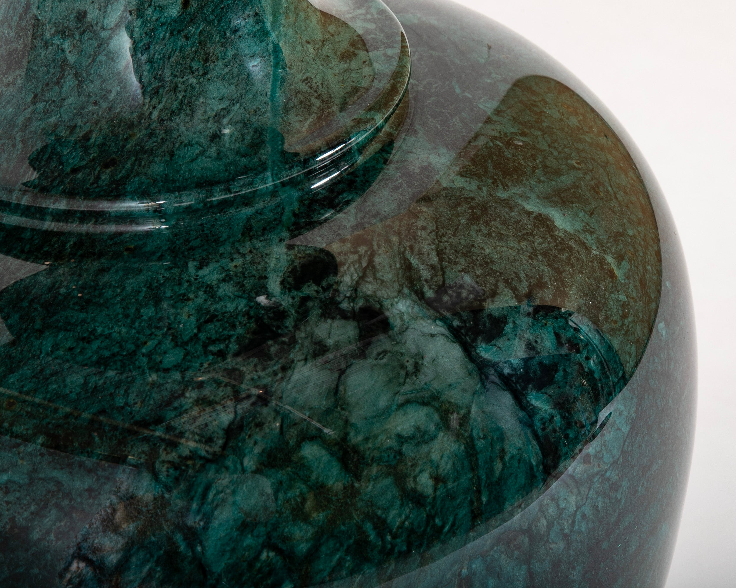 An Italian Green Faux Marble Composition Vase