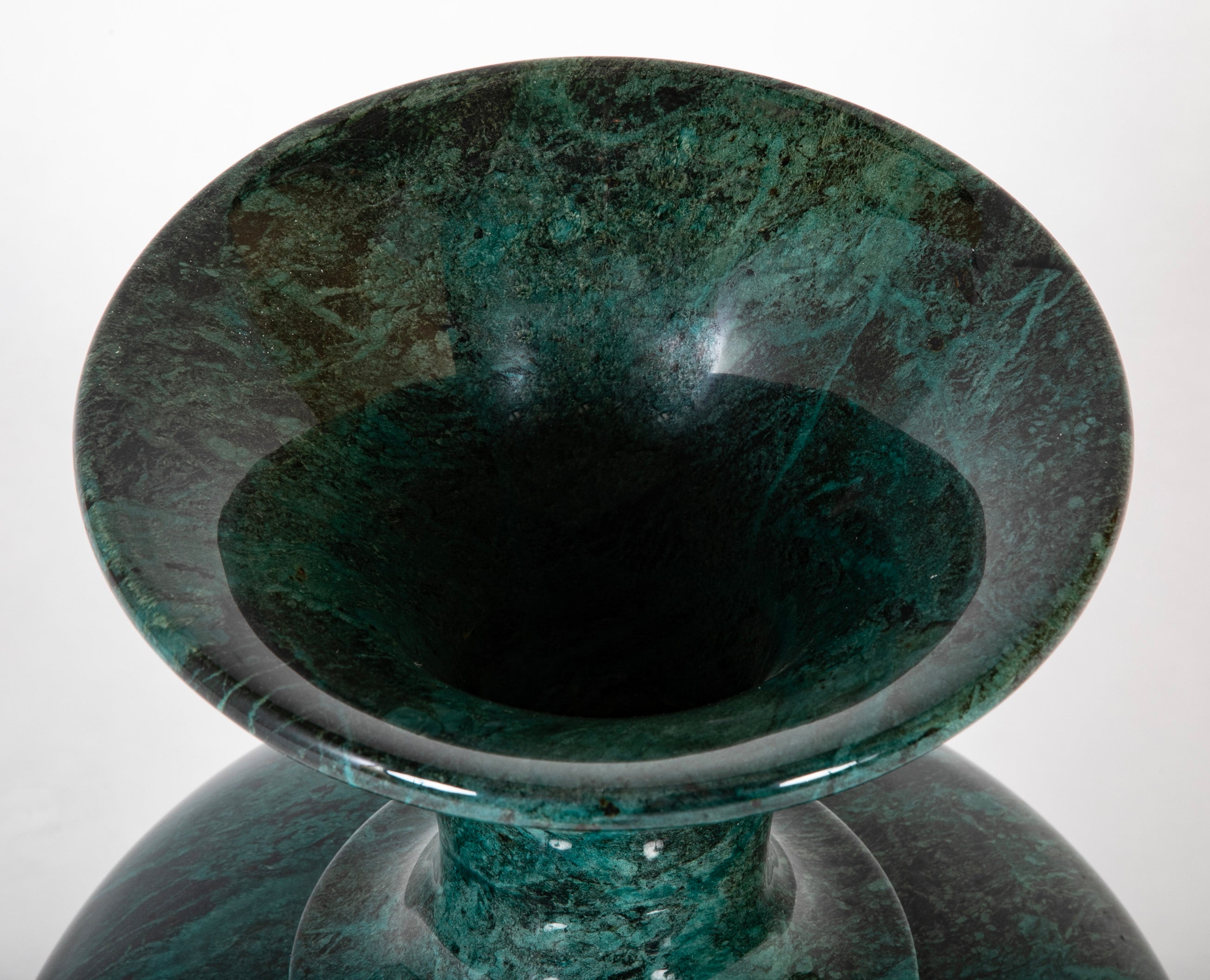 An Italian Green Faux Marble Composition Vase