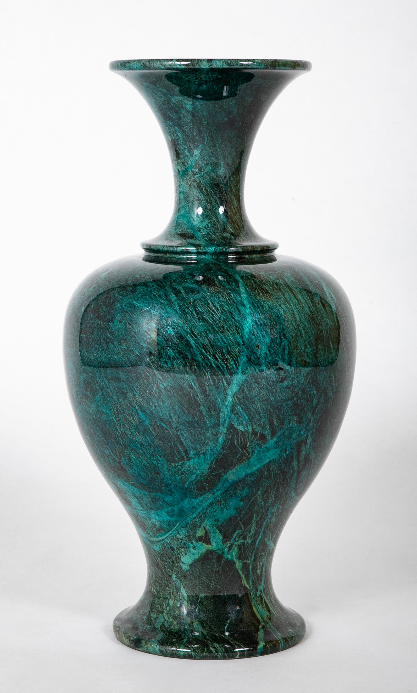 An Italian Green Faux Marble Composition Vase