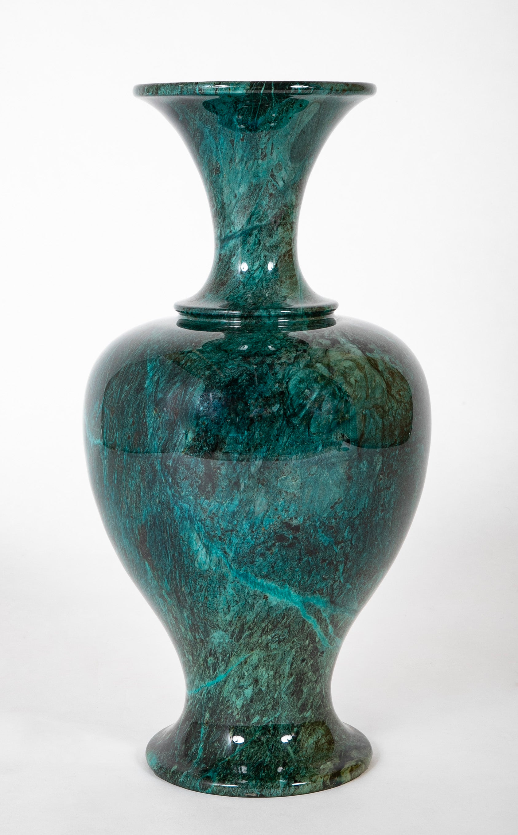 An Italian Green Faux Marble Composition Vase