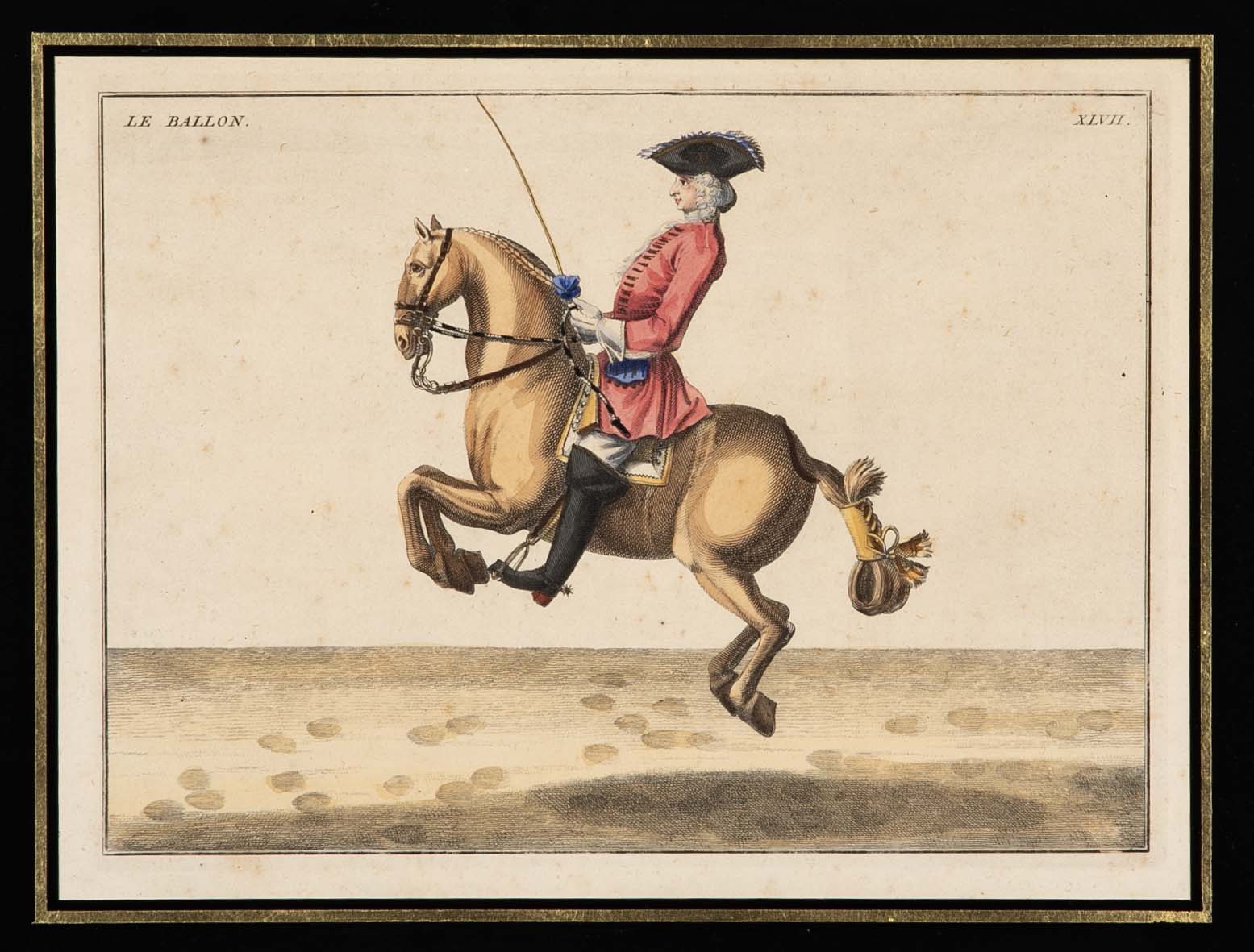 Set of Six 18th Century Hand Colored Prints of Horses by Baron D'Eisenberg