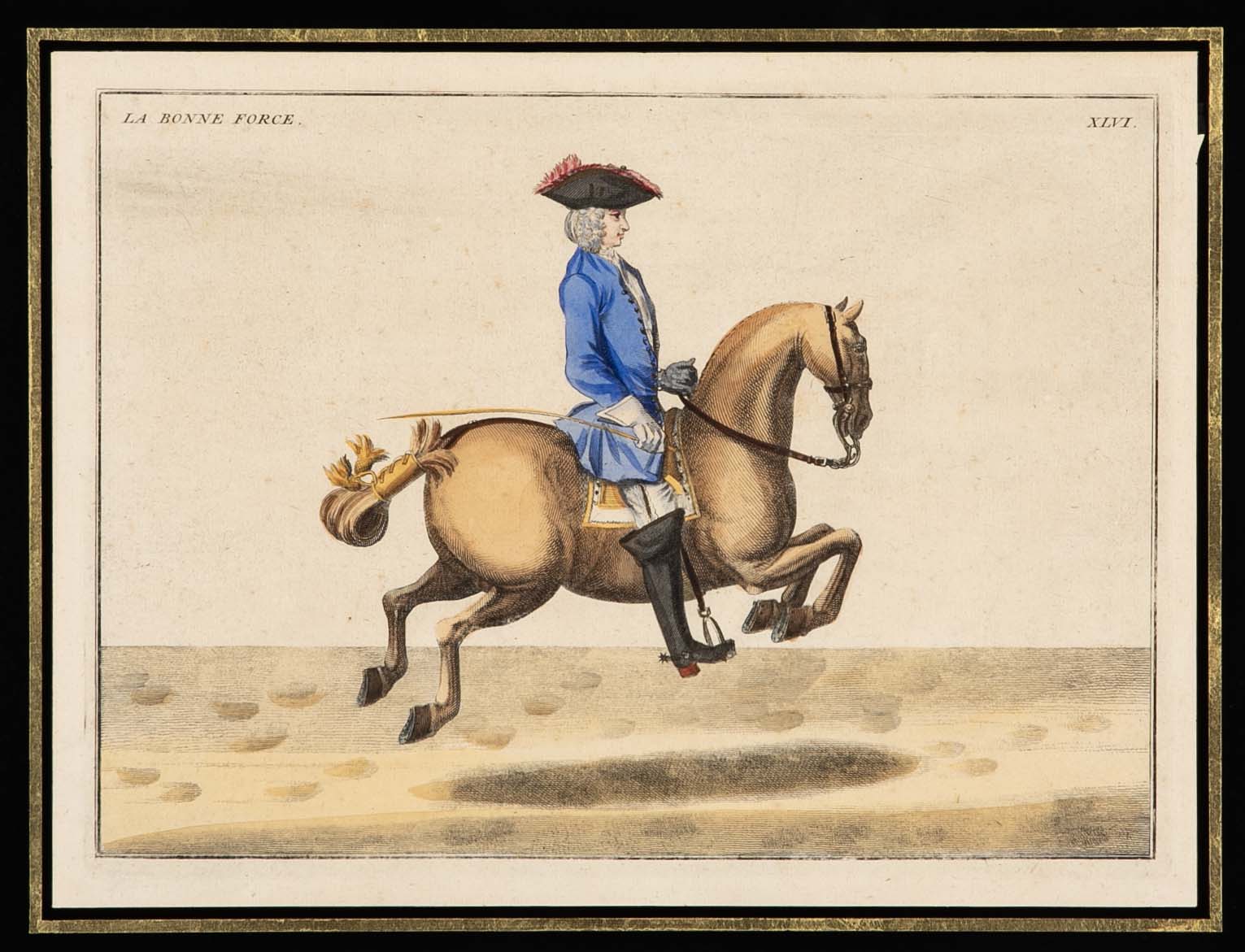 Set of Six 18th Century Hand Colored Prints of Horses by Baron D'Eisenberg