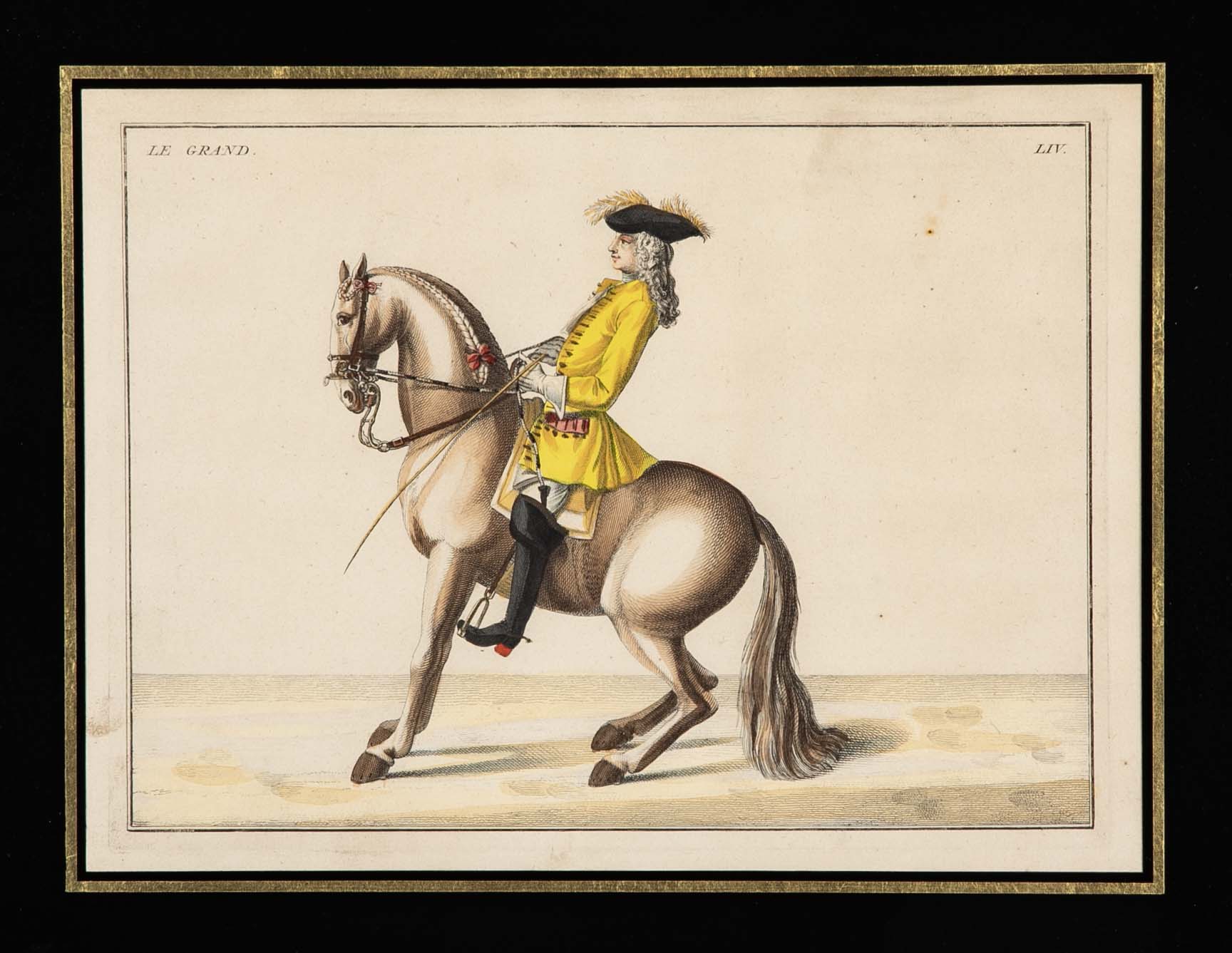 Set of Six 18th Century Hand Colored Prints of Horses by Baron D'Eisenberg