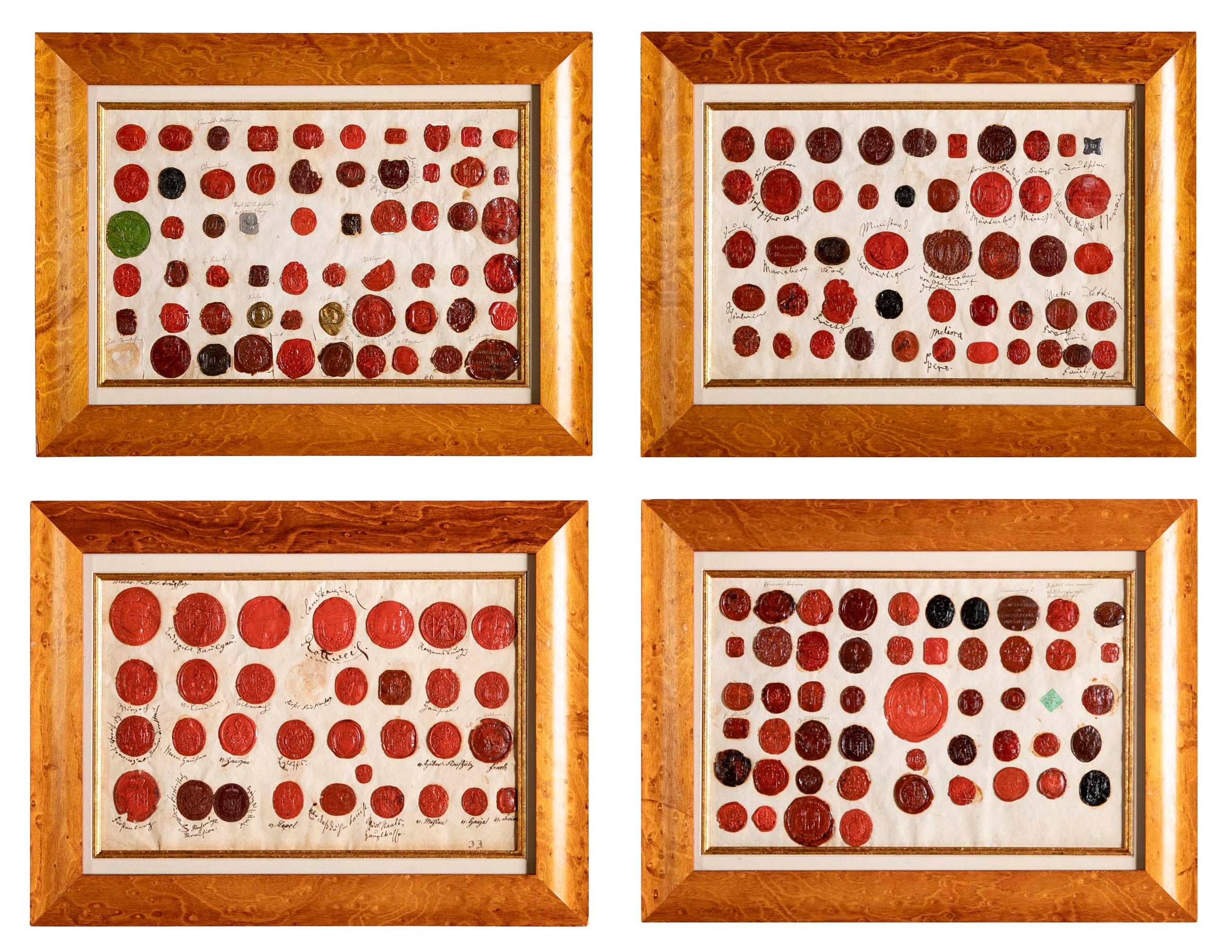 Set of Four 18th Century Northern European Red Wax Intaglios