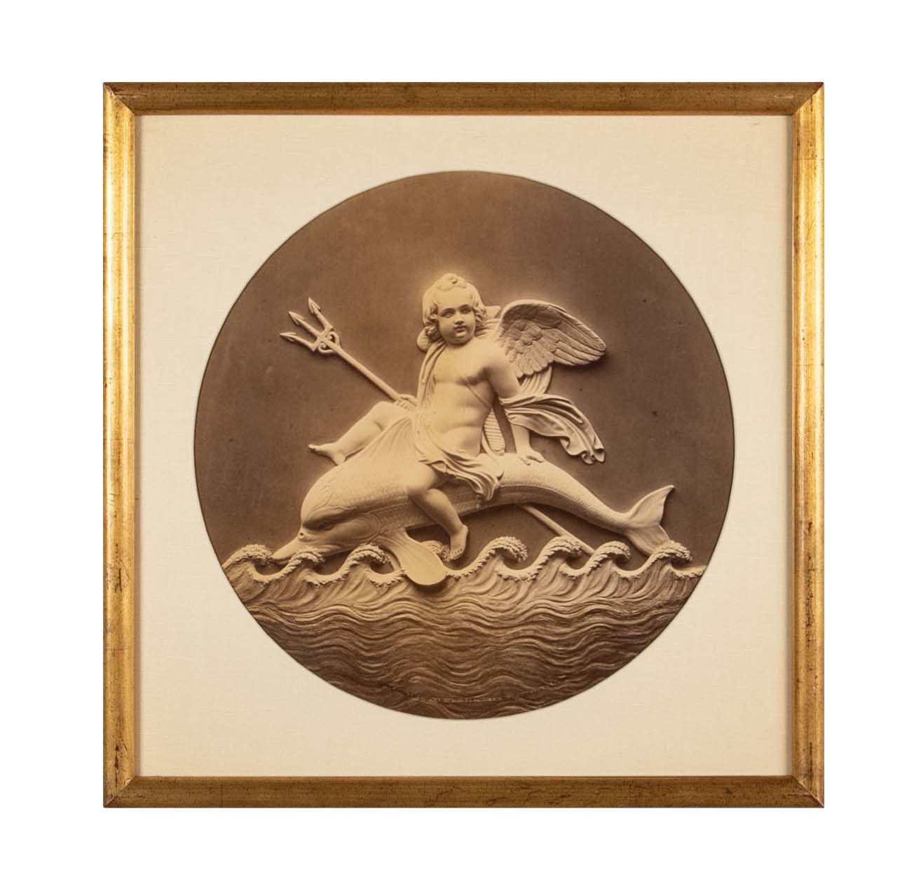 Set of 4 Albumen Silver Prints of Betel Thorvaldsen's "Cupid's Reign Over the Four Elements""