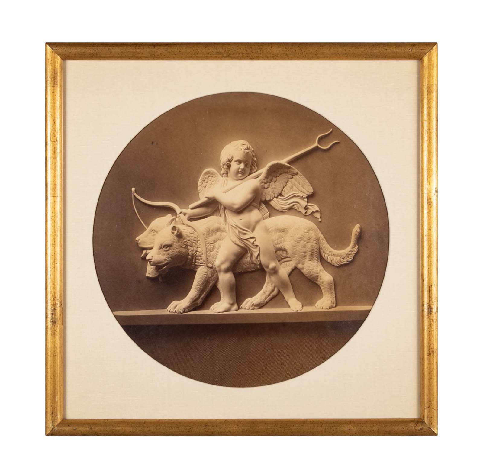Set of 4 Albumen Silver Prints of Betel Thorvaldsen's "Cupid's Reign Over the Four Elements""