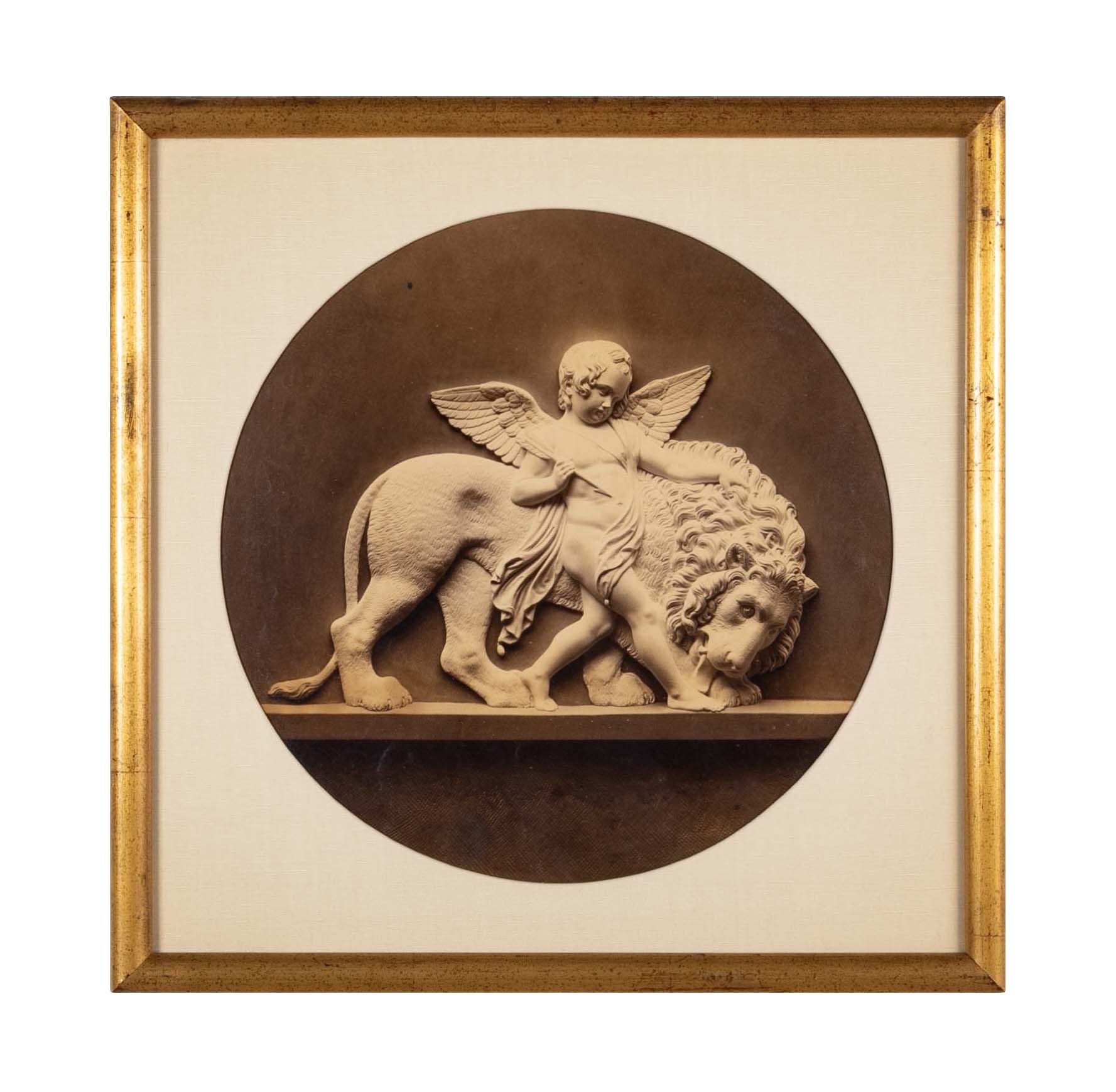 Set of 4 Albumen Silver Prints of Betel Thorvaldsen's "Cupid's Reign Over the Four Elements""