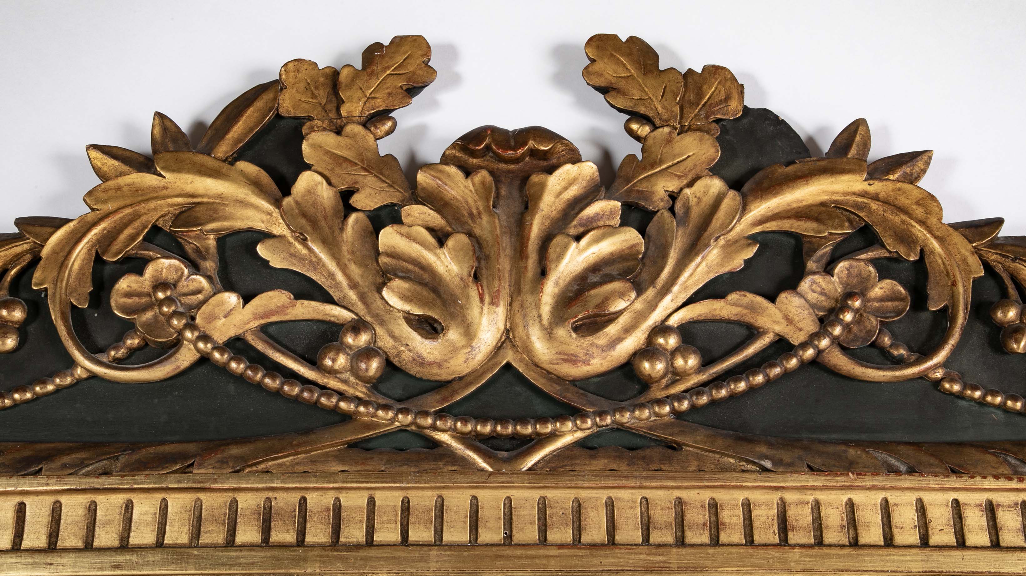 19th Century Italian Neoclassical Gilt Wood & Painted Large Scale Mirror