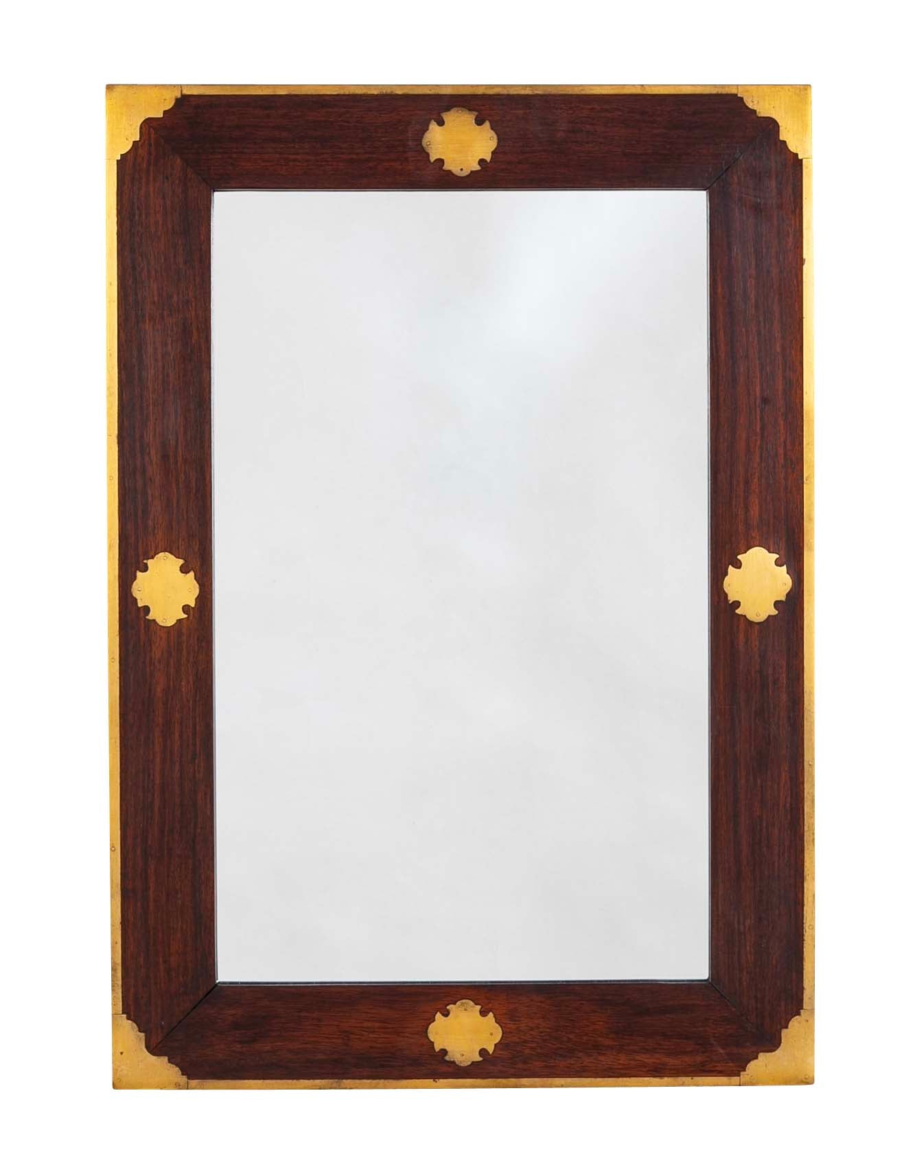 Regency Style Rosewood Mirror Frame with Brass Inlay